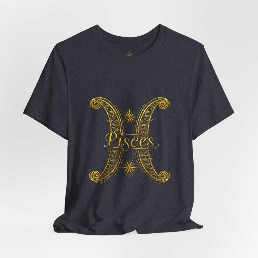 Pisces Zodiac Tee — Golden Astrological Sign Galaxy T-Shirt