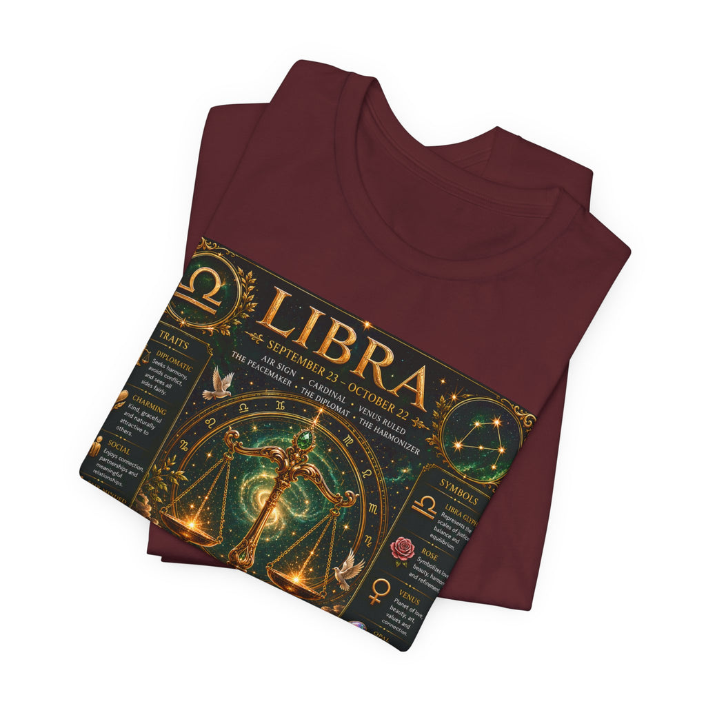 Libra Zodiac Sign T‑Shirt — Astrology Traits & Horoscope Design