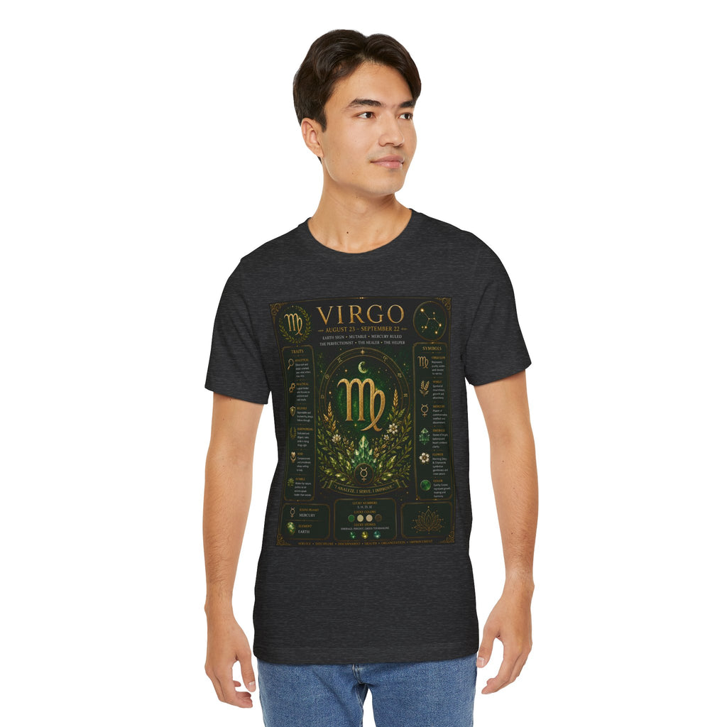 Virgo Zodiac T‑Shirt — Gold Astrology Sign Tee