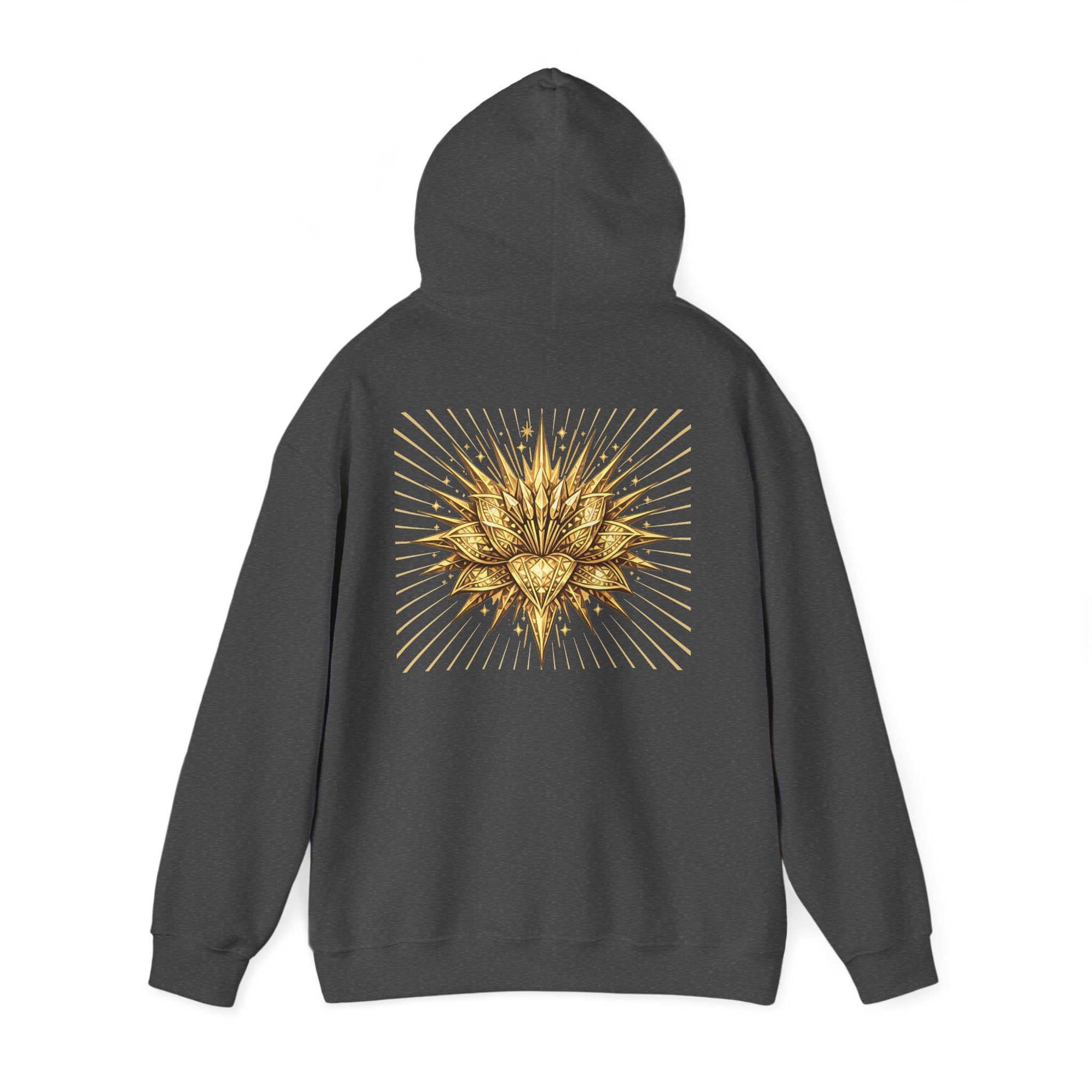 Lux Mundi Hoodie — Gold Lotus Graphic Hooded Sweatshirt
