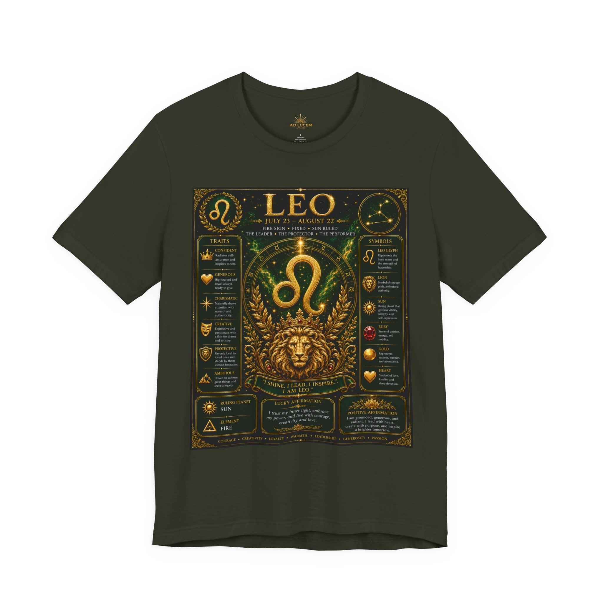 Leo Zodiac T-Shirt — Astrological Birthsign Poster Tee