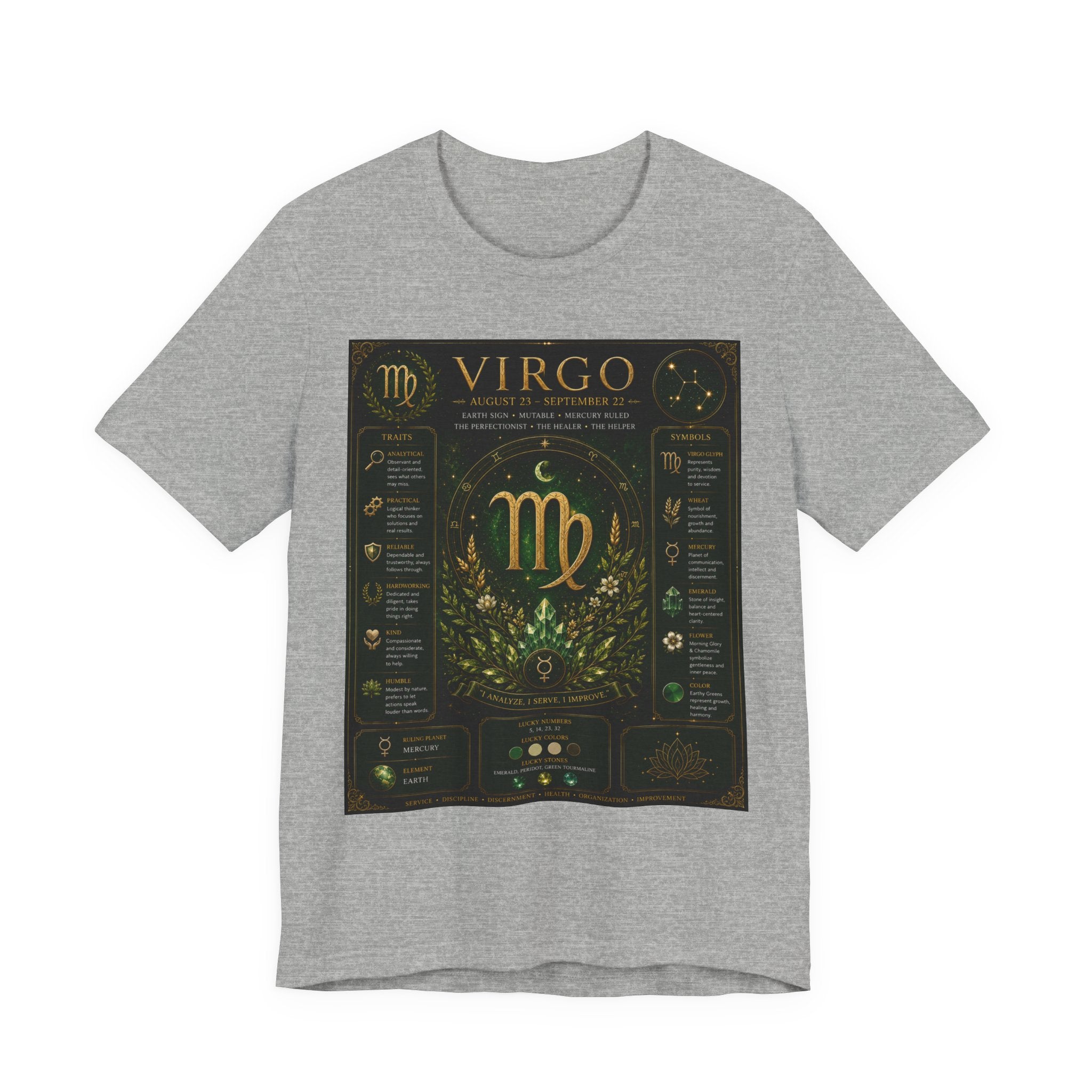 Virgo Zodiac T‑Shirt — Gold Astrology Sign Tee