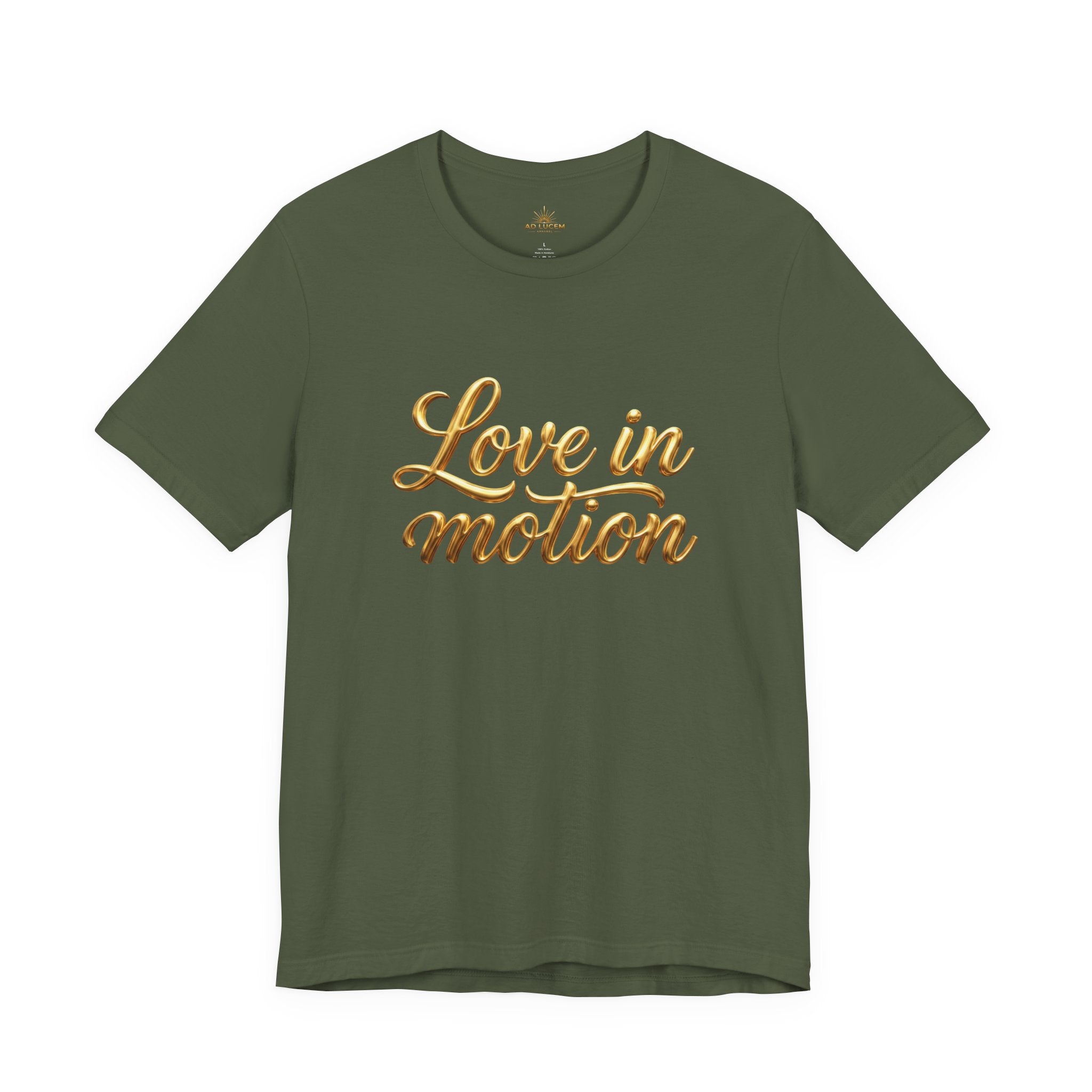 Gold Scorpio Scorpion T-Shirt | Zodiac "Love in Motion" Script
