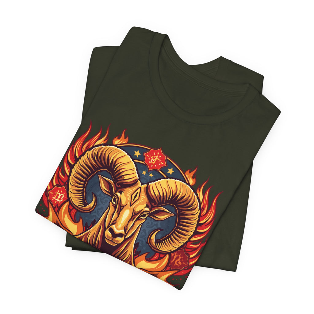 Aries Ram Zodiac The Trailblazer T-Shirt | Bold Flame Astrology Tee