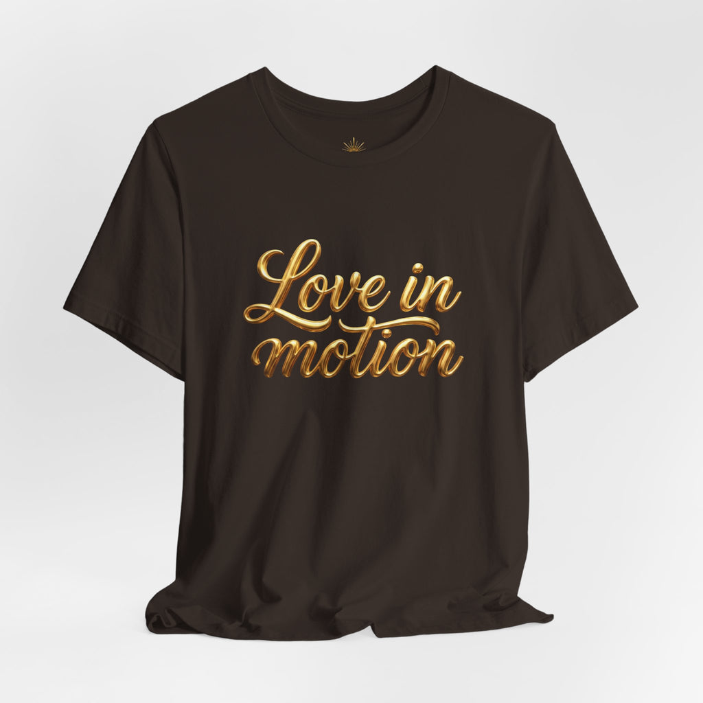 Gold Scorpio Scorpion T-Shirt | Zodiac "Love in Motion" Script