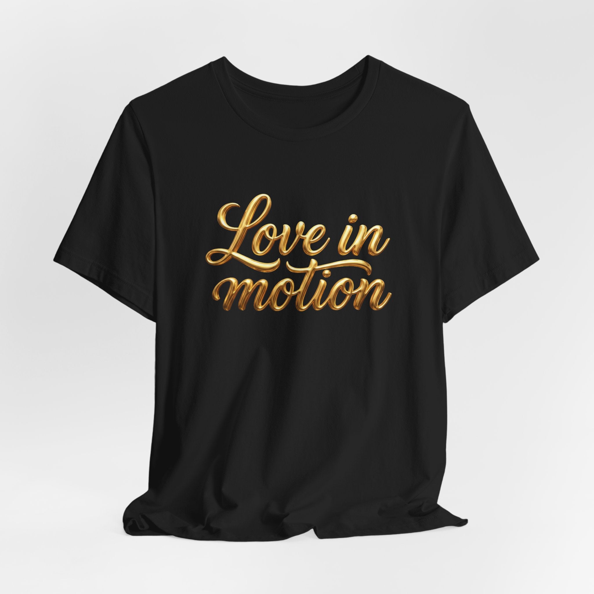 Gold Scorpio Scorpion T-Shirt | Zodiac "Love in Motion" Script