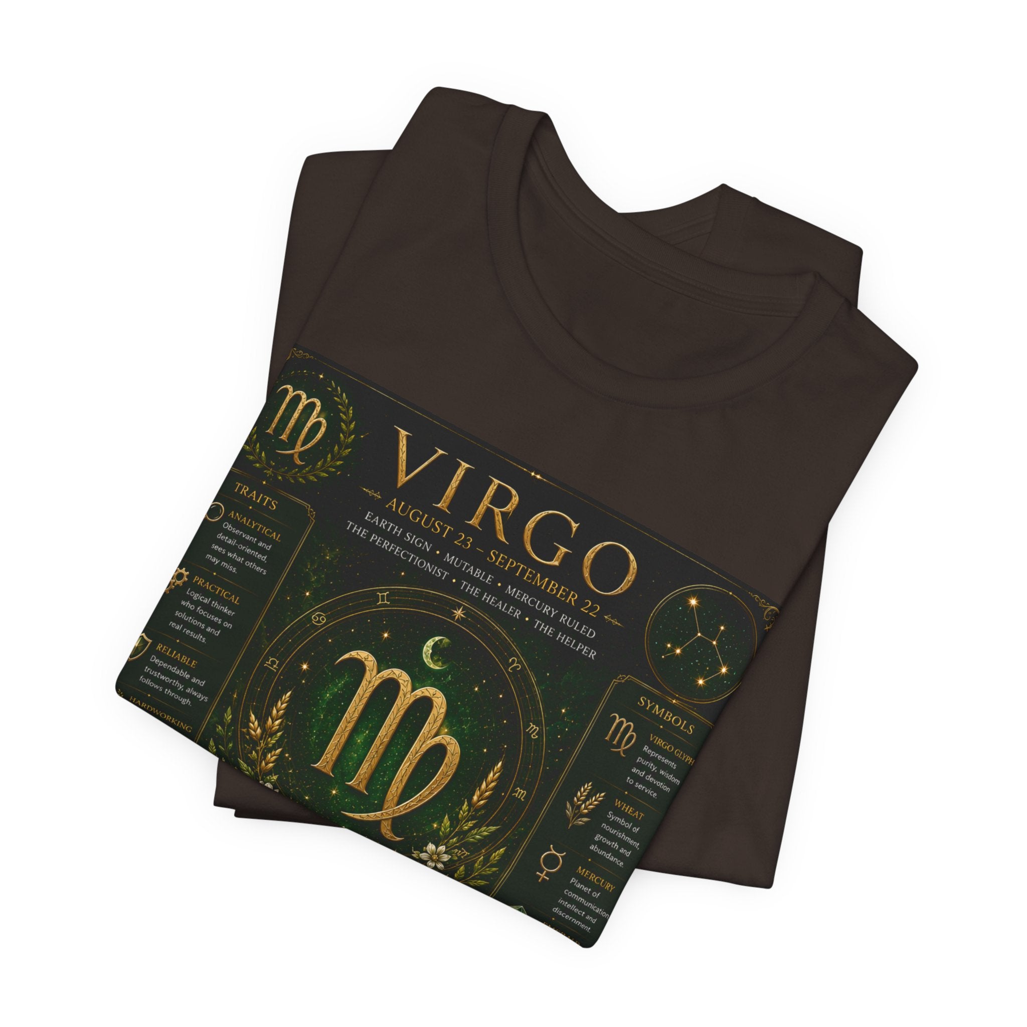 Virgo Zodiac T‑Shirt — Gold Astrology Sign Tee