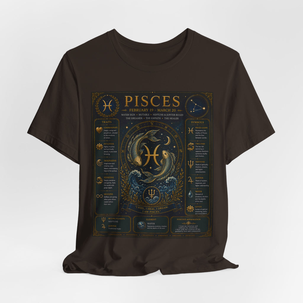 Pisces Zodiac T-Shirt — Pisces Traits Poster Tee | Astrology Gift