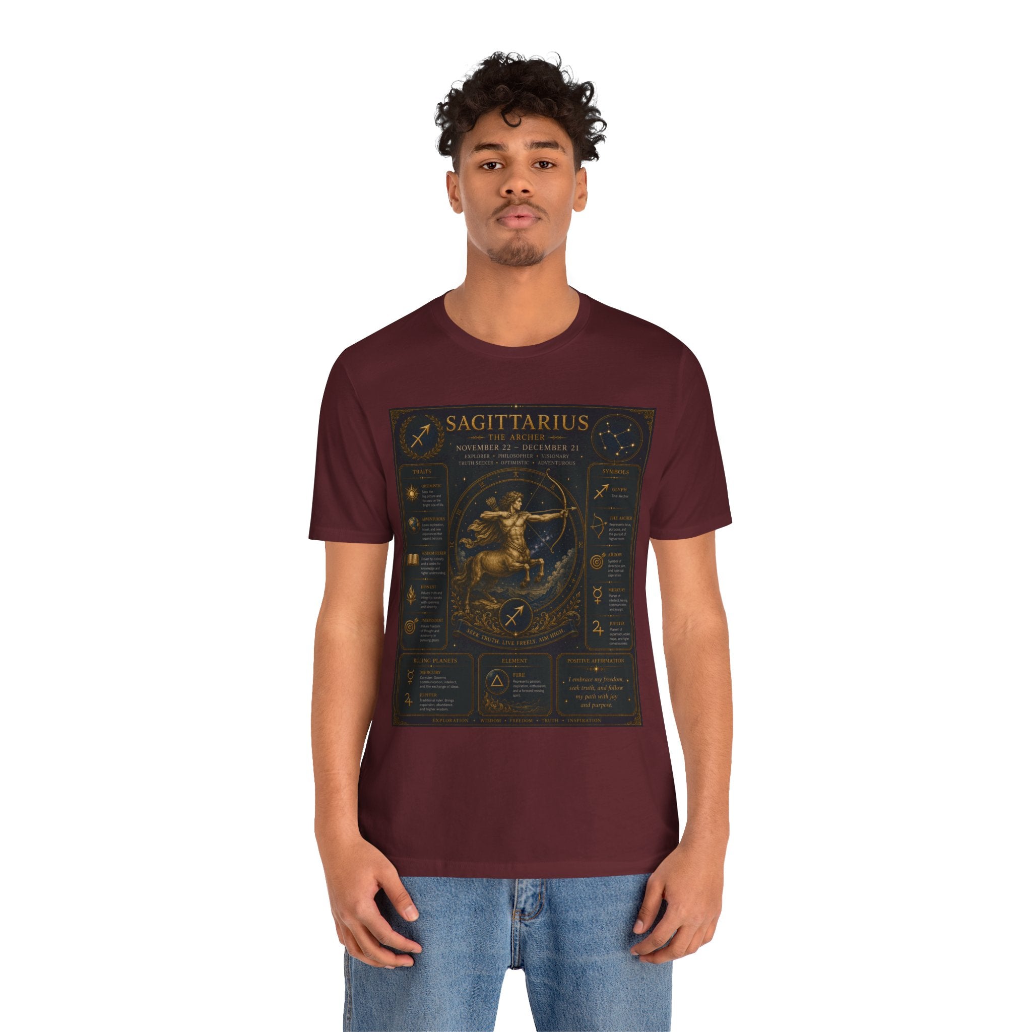 Sagittarius Zodiac Chart T‑Shirt — Astrological Traits & Constellation Tee