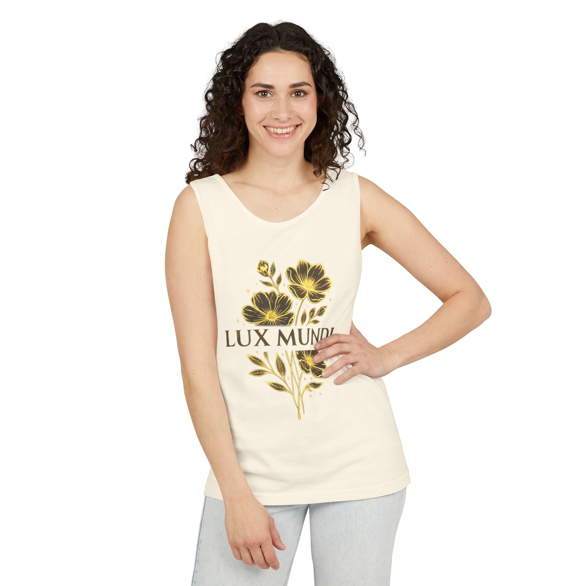 Lux Mundi Floral Tank Top — Vintage Botanical Graphic Tee