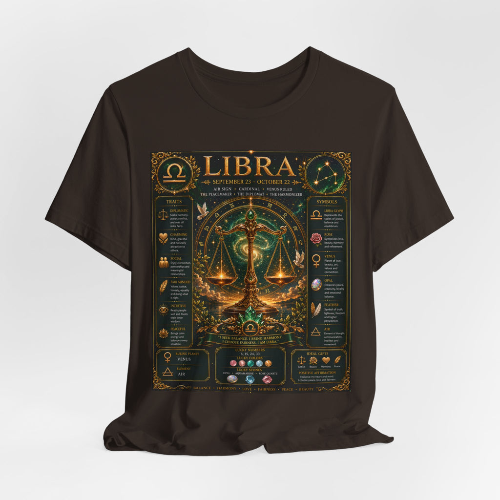 Libra Zodiac Sign T‑Shirt — Astrology Traits & Horoscope Design
