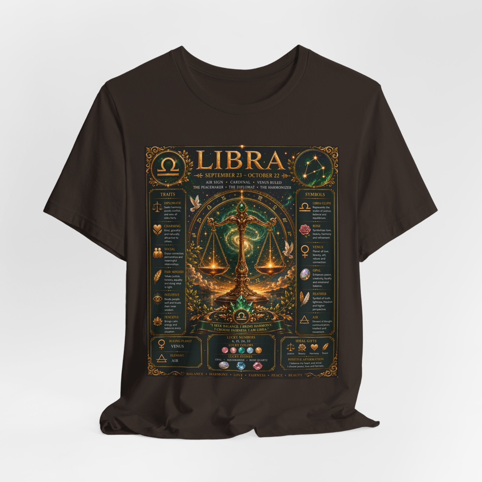 Libra Zodiac Sign T‑Shirt — Astrology Traits & Horoscope Design
