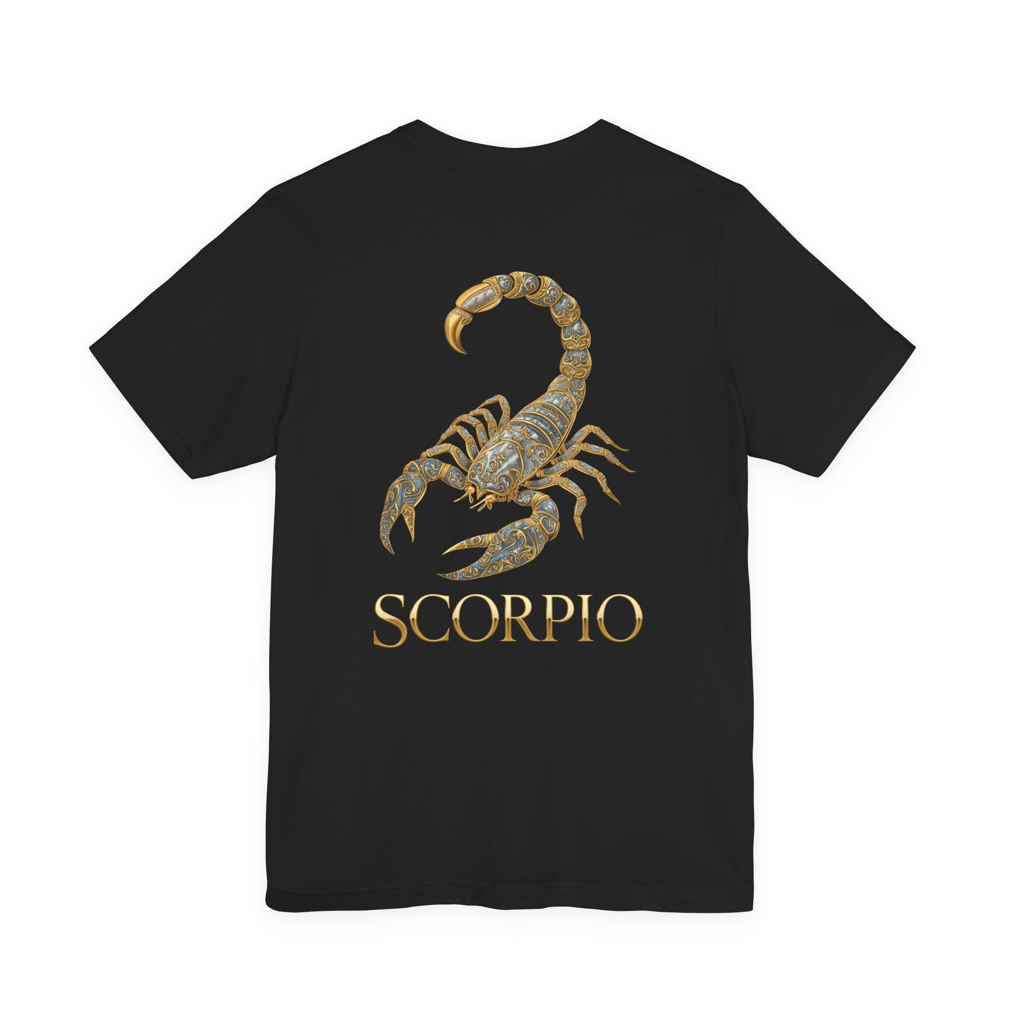 Gold Scorpio Scorpion T-Shirt | Zodiac "Love in Motion" Script