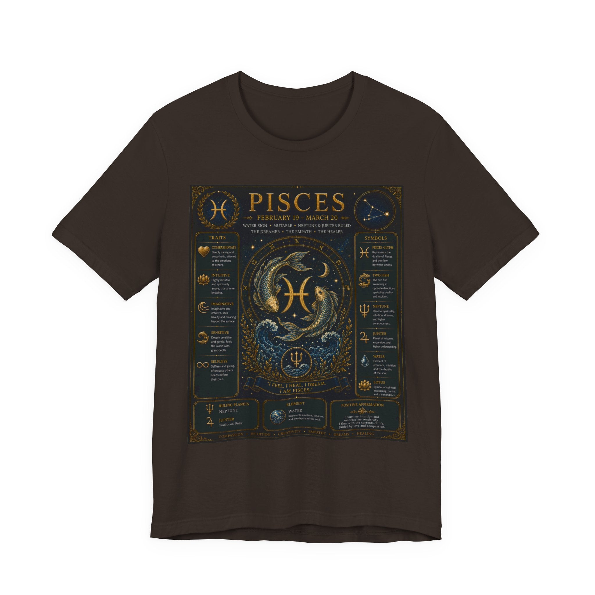 Pisces Zodiac T-Shirt — Pisces Traits Poster Tee | Astrology Gift