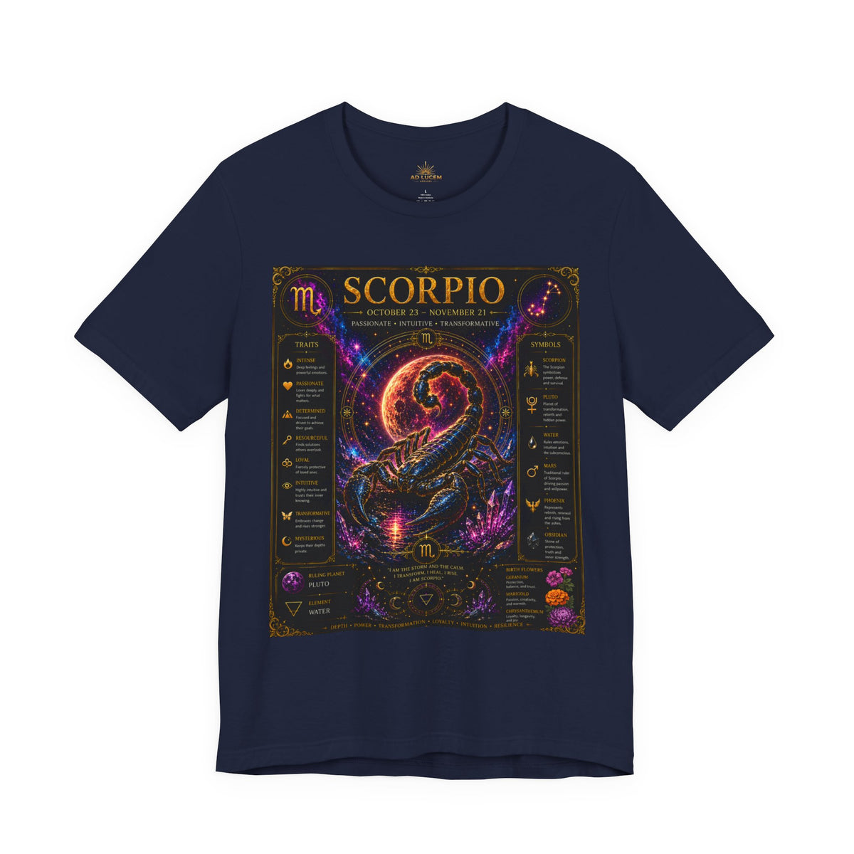 Scorpio Zodiac T-Shirt — Astrology Scorpion Birthdate Traits Tee