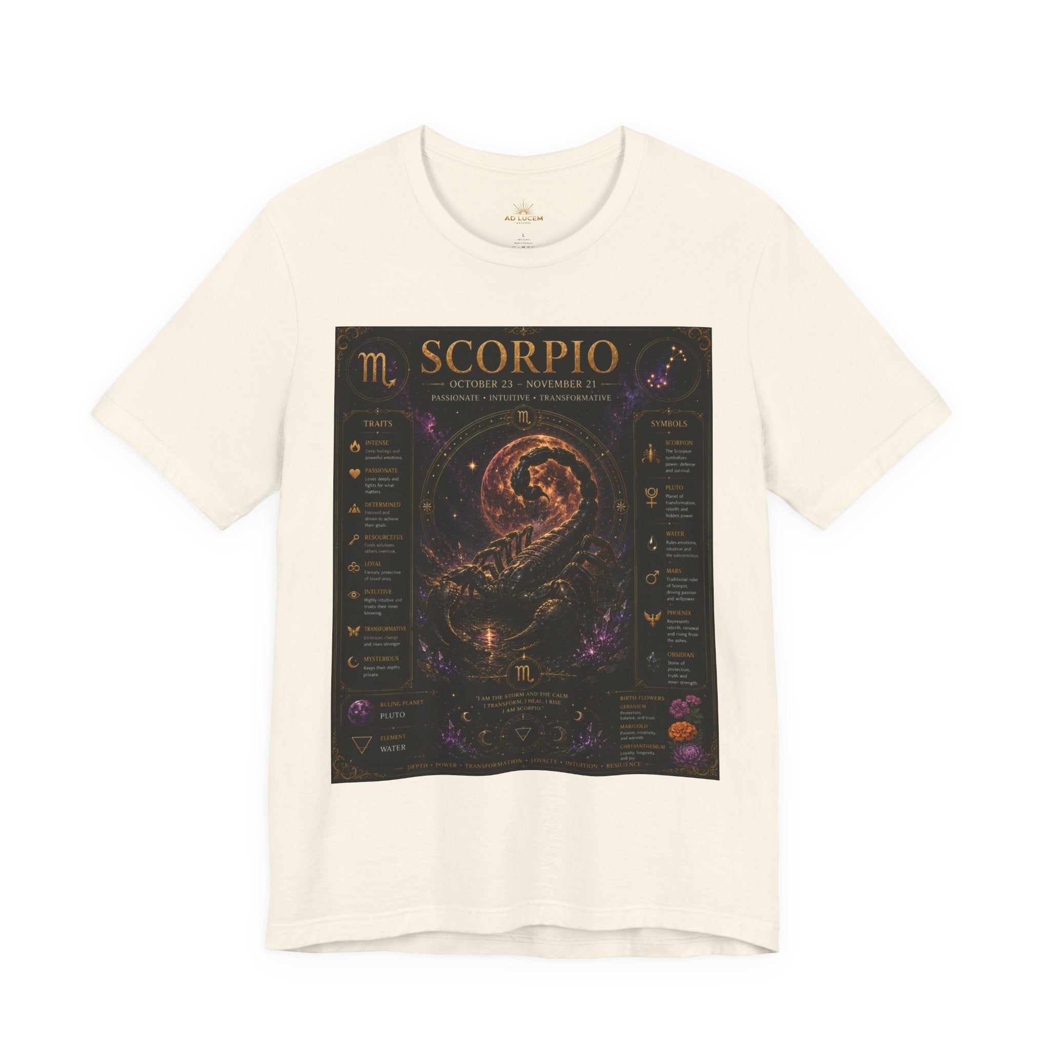 Scorpio Zodiac T-Shirt — Astrology Scorpion Birthdate Traits Tee
