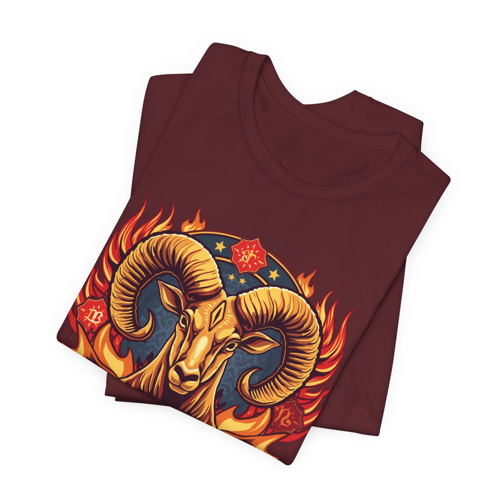 Aries Ram Zodiac The Trailblazer T-Shirt | Bold Flame Astrology Tee