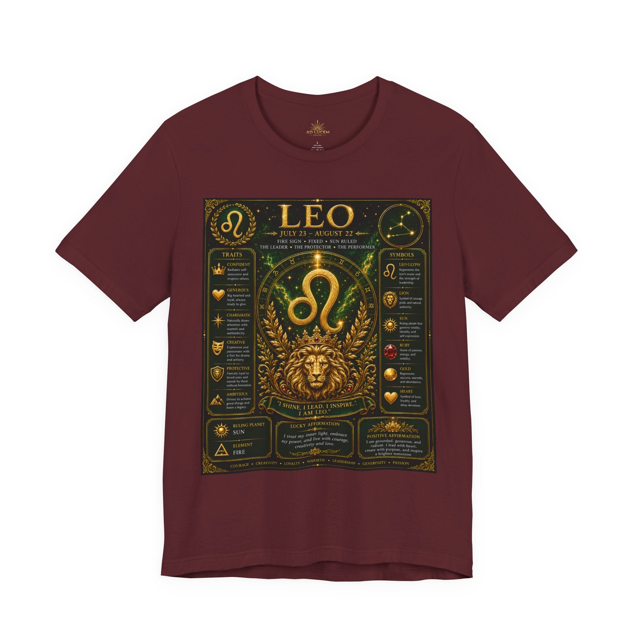 Leo Zodiac T-Shirt — Astrological Birthsign Poster Tee