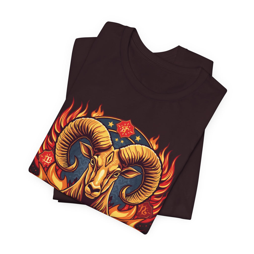 Aries Ram Zodiac The Trailblazer T-Shirt | Bold Flame Astrology Tee