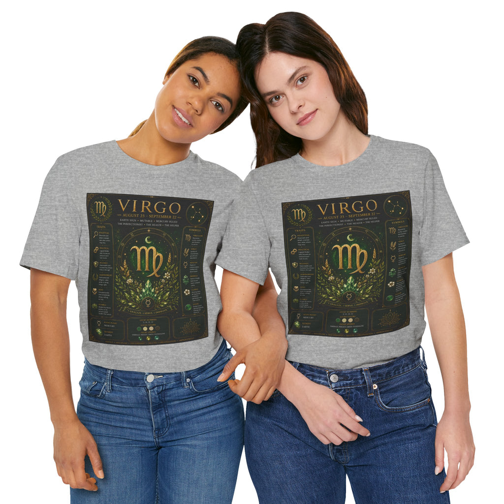 Virgo Zodiac T‑Shirt — Gold Astrology Sign Tee