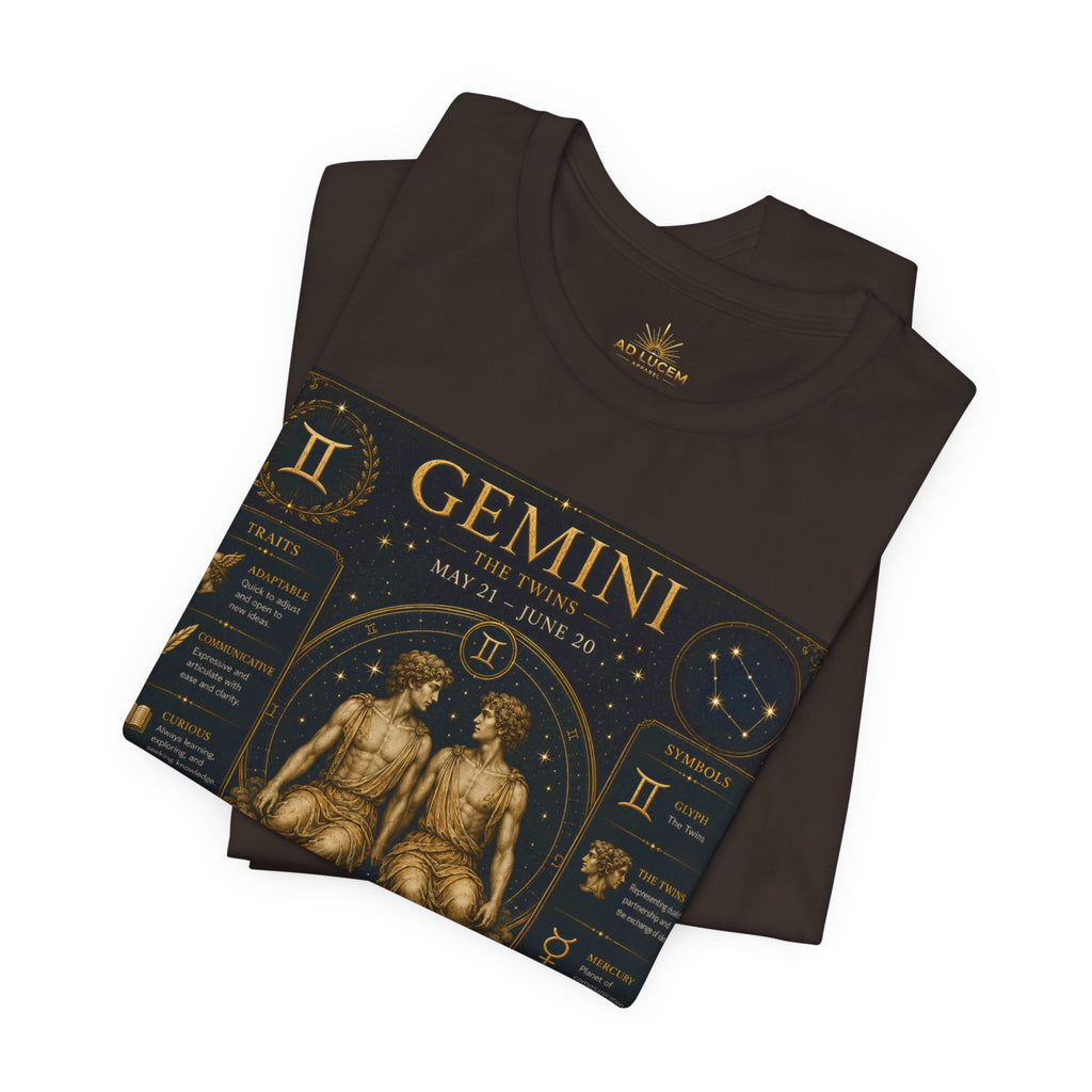 Gemini Zodiac Tee — Vintage Astrology Horoscope Shirt (May 21–June 20)