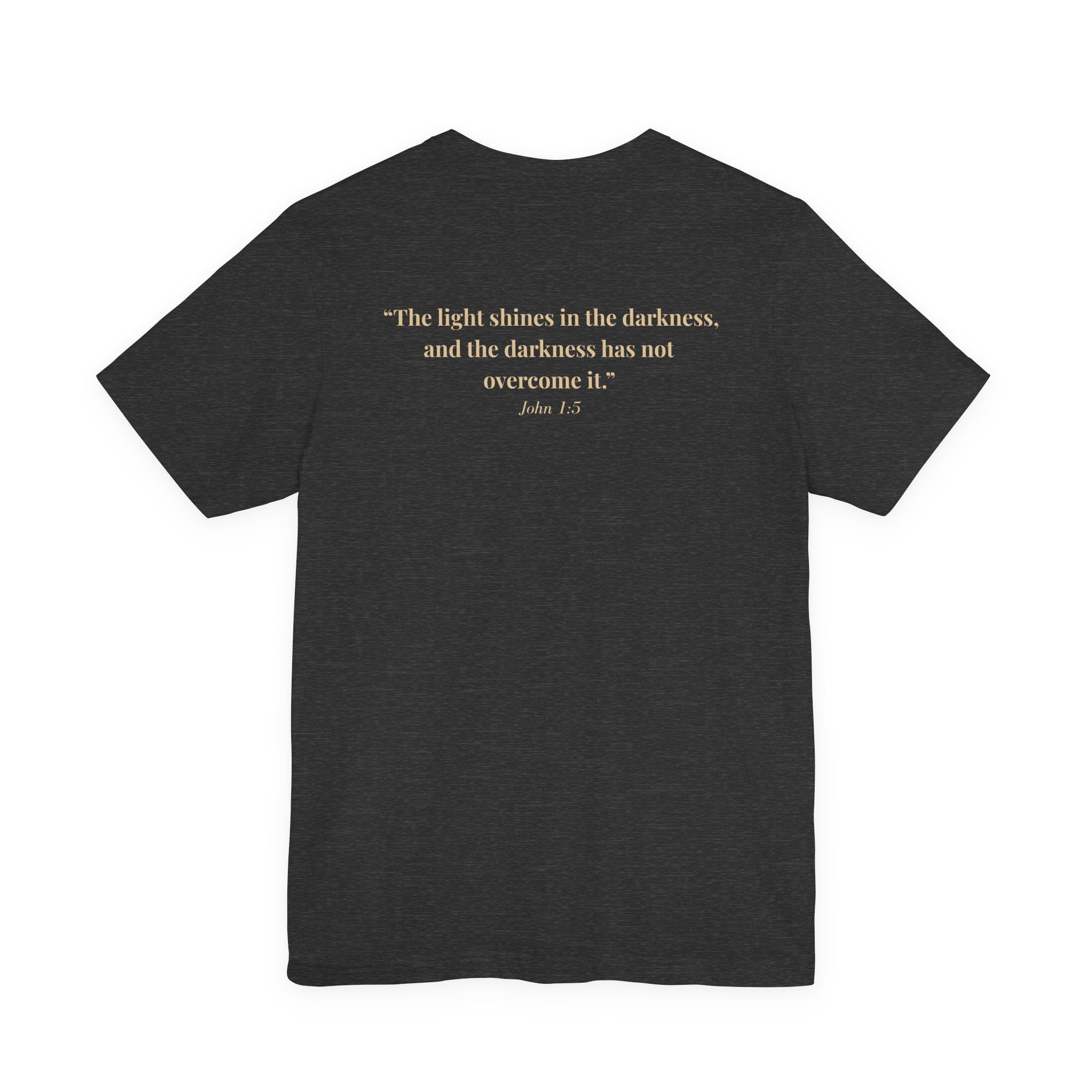 Lux Mundi Floral Tee — "The light shines in the darkness" Inspirational Christian T‑Shirt