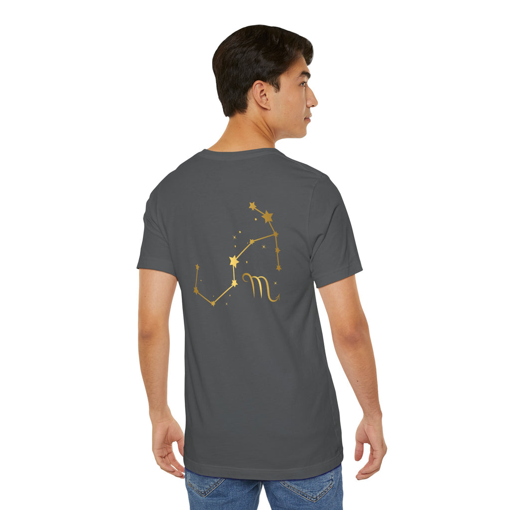 Gold Scorpio Scorpion T-Shirt | Zodiac "Love in Motion" Script