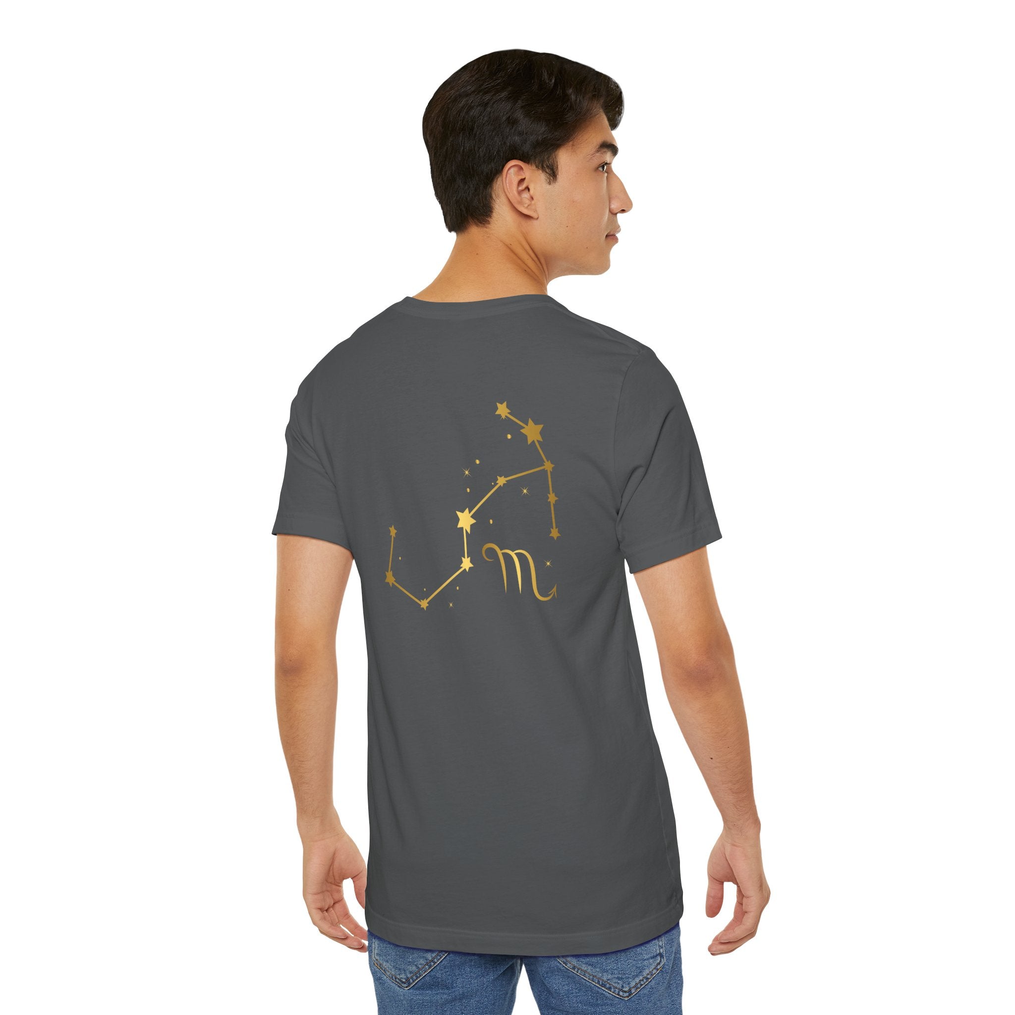 Gold Scorpio Scorpion T-Shirt | Zodiac "Love in Motion" Script