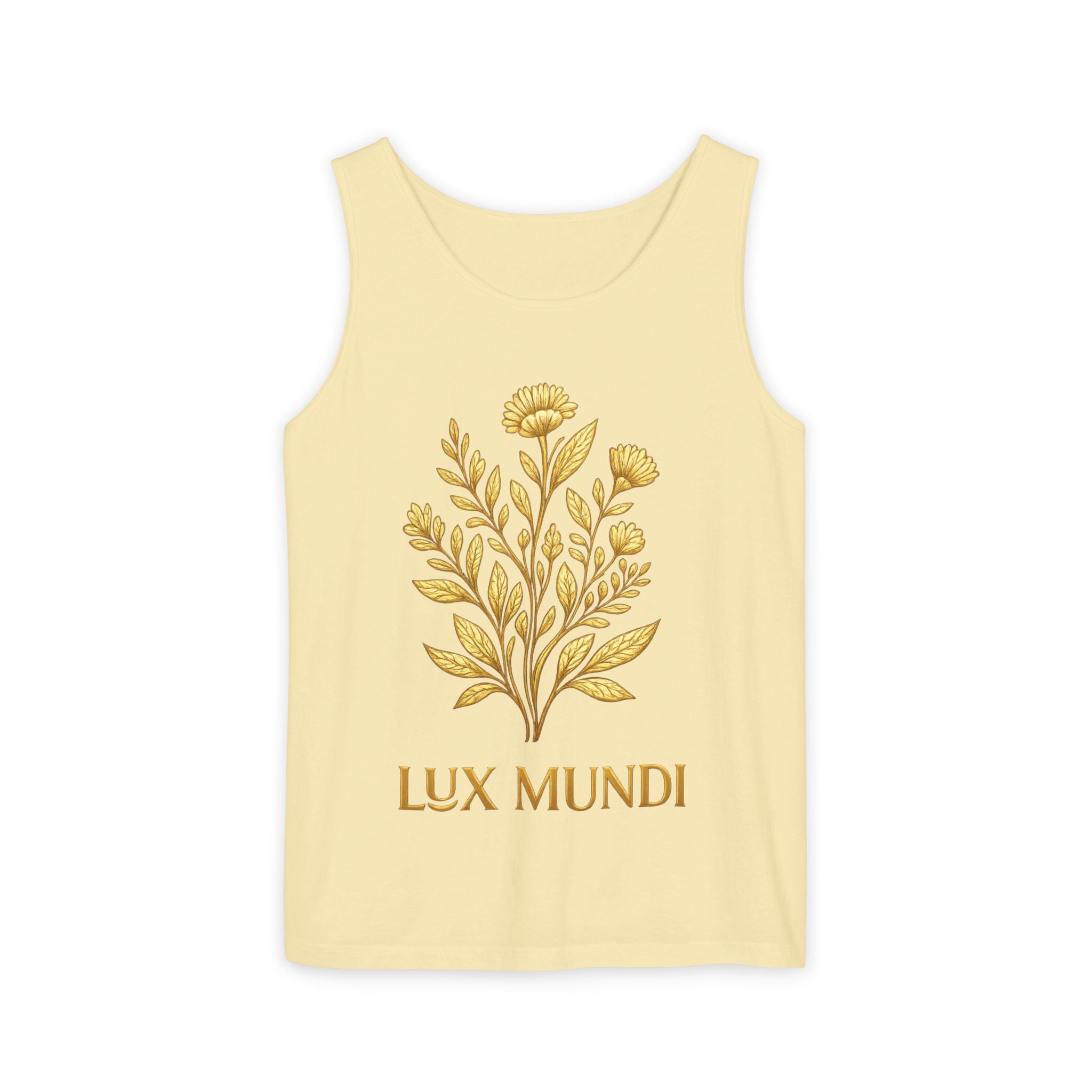Lux Mundi Gold Floral Tank Top