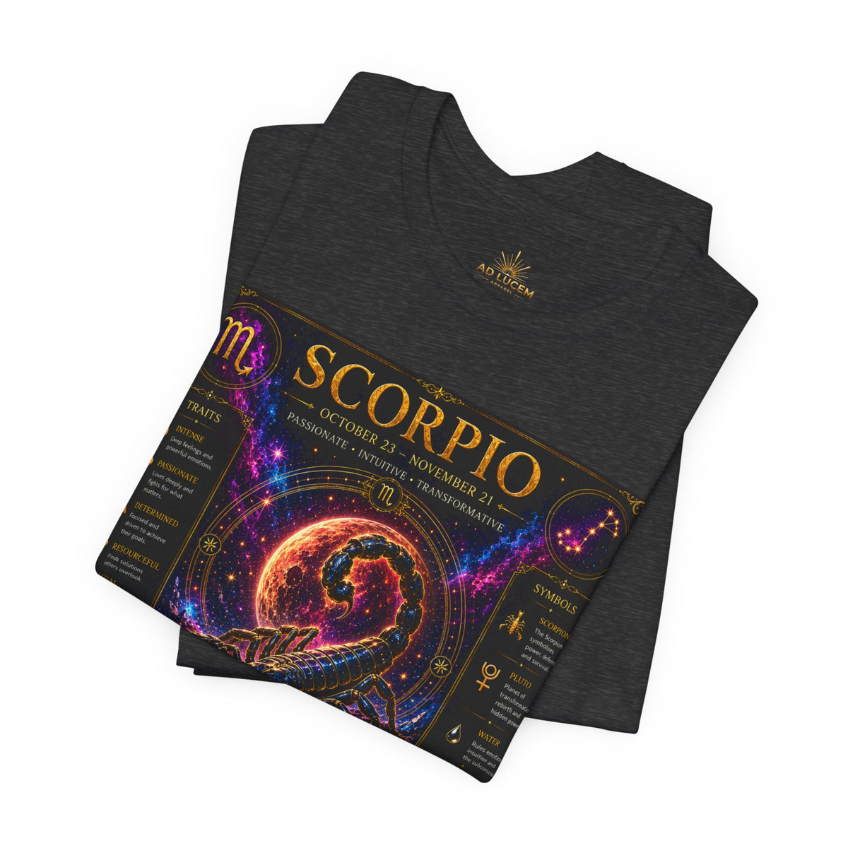 Scorpio Zodiac T-Shirt — Astrology Scorpion Birthdate Traits Tee
