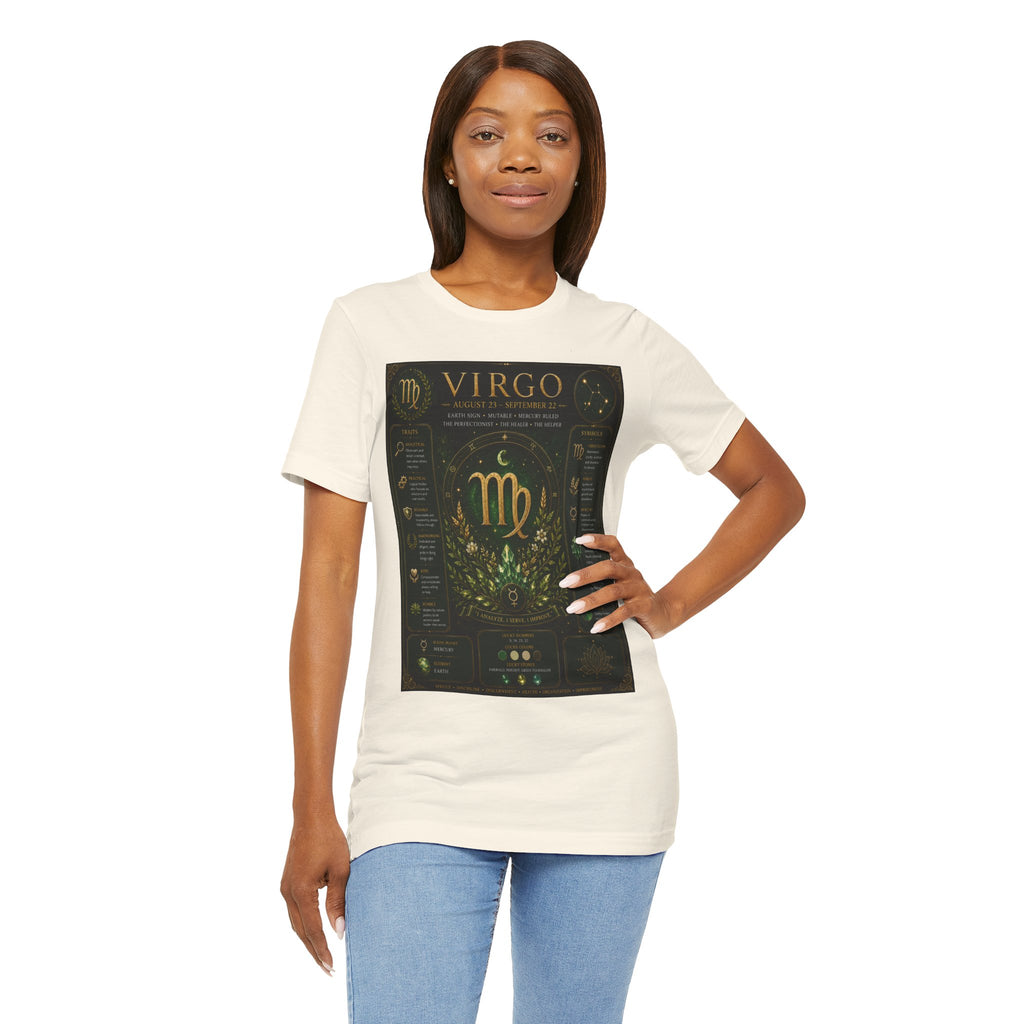 Virgo Zodiac T‑Shirt — Gold Astrology Sign Tee