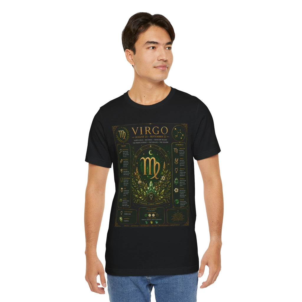 Virgo Zodiac T‑Shirt — Gold Astrology Sign Tee