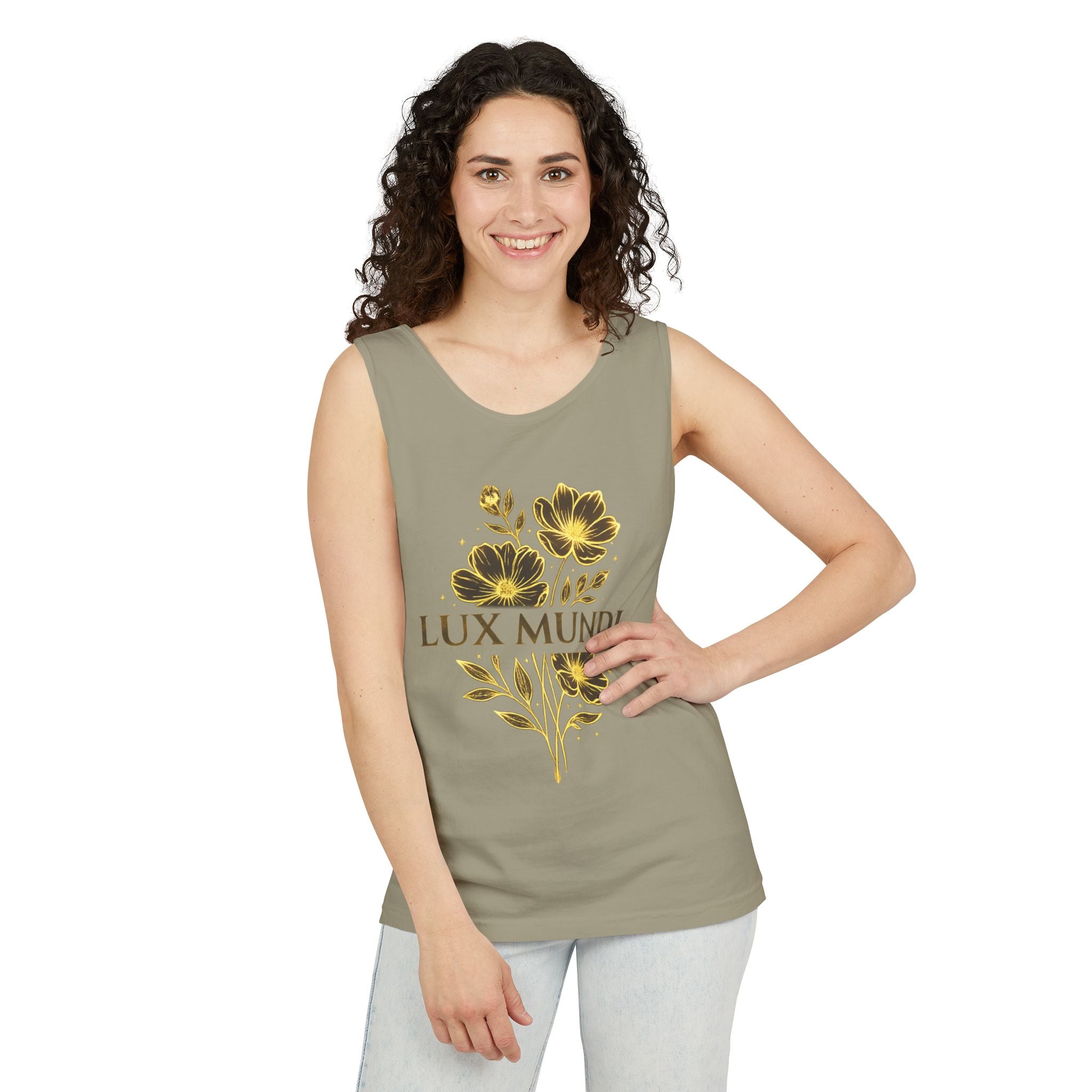 Lux Mundi Floral Tank Top — Vintage Botanical Graphic Tee