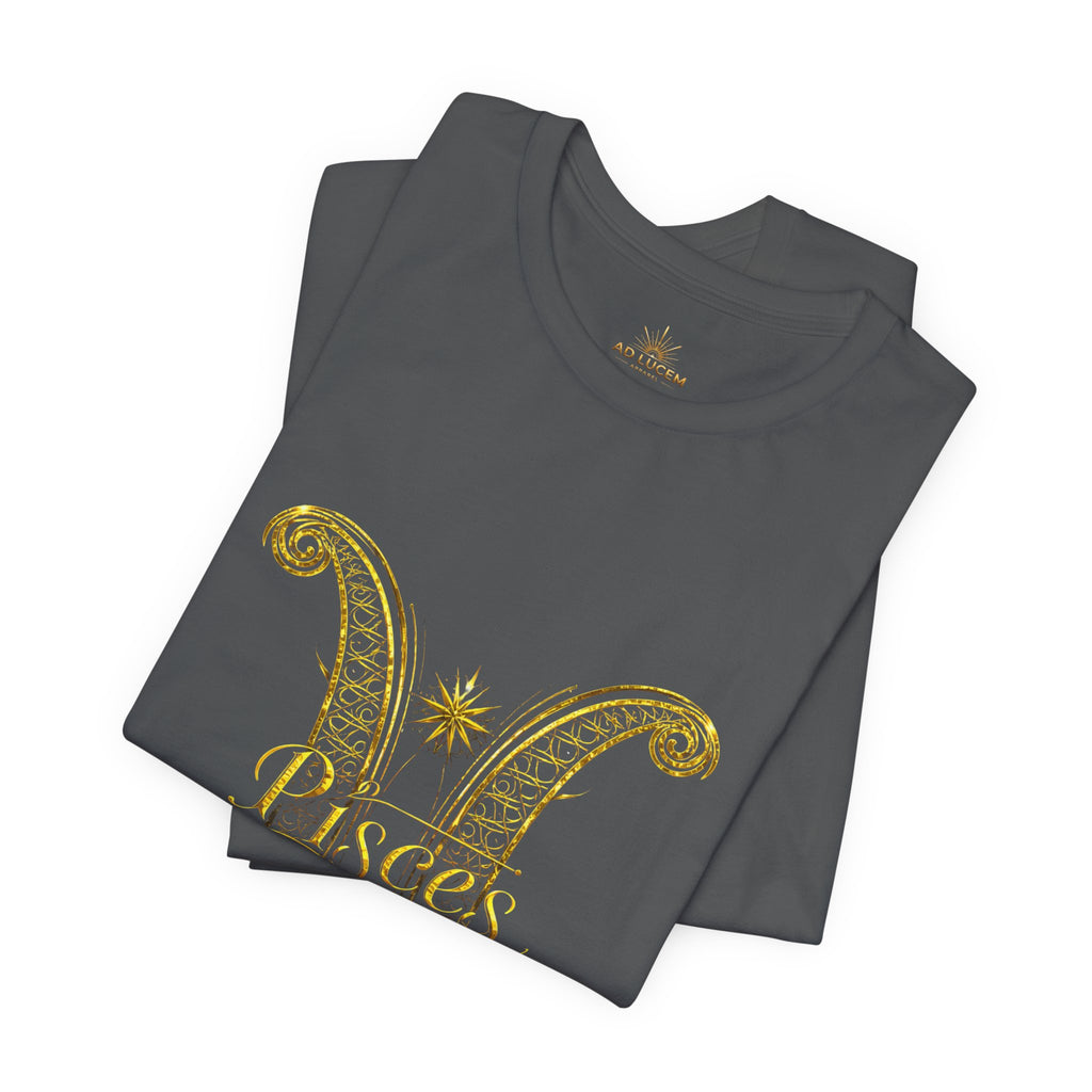 Pisces Zodiac Tee — Golden Astrological Sign Galaxy T-Shirt