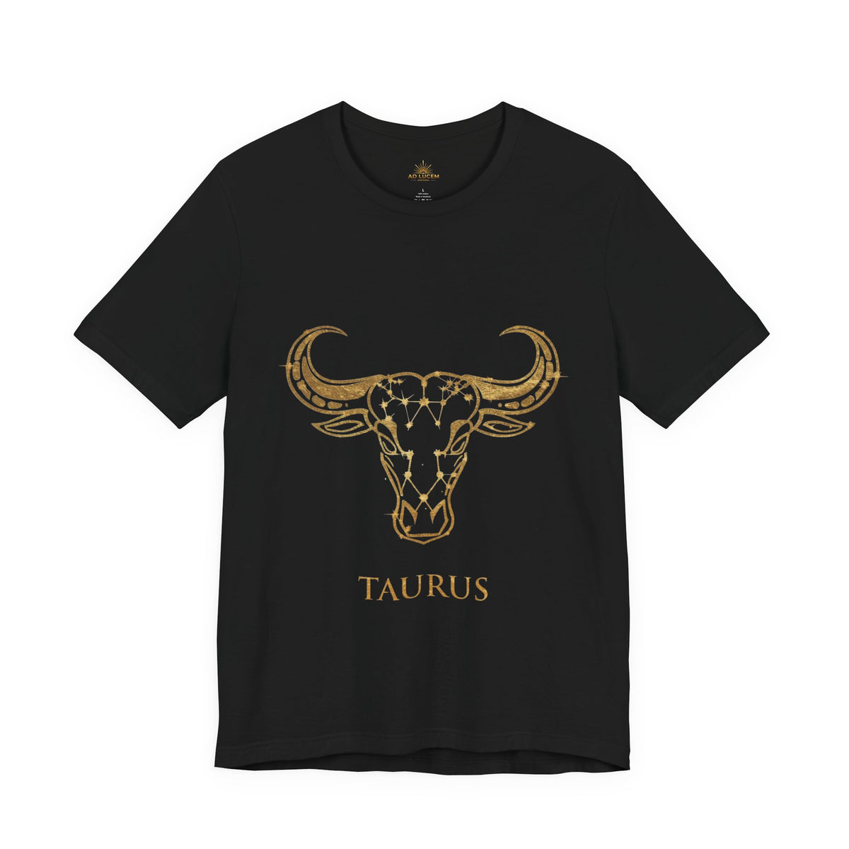Taurus Zodiac T-Shirt — Gold Bull Skull Astrology Tee