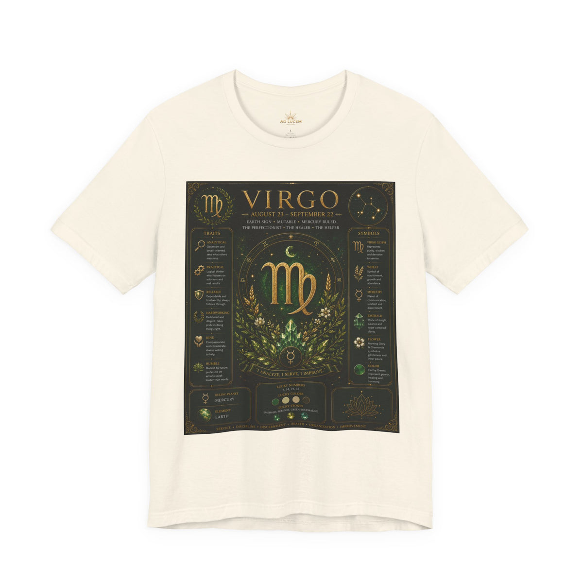 Virgo Zodiac T‑Shirt — Gold Astrology Sign Tee