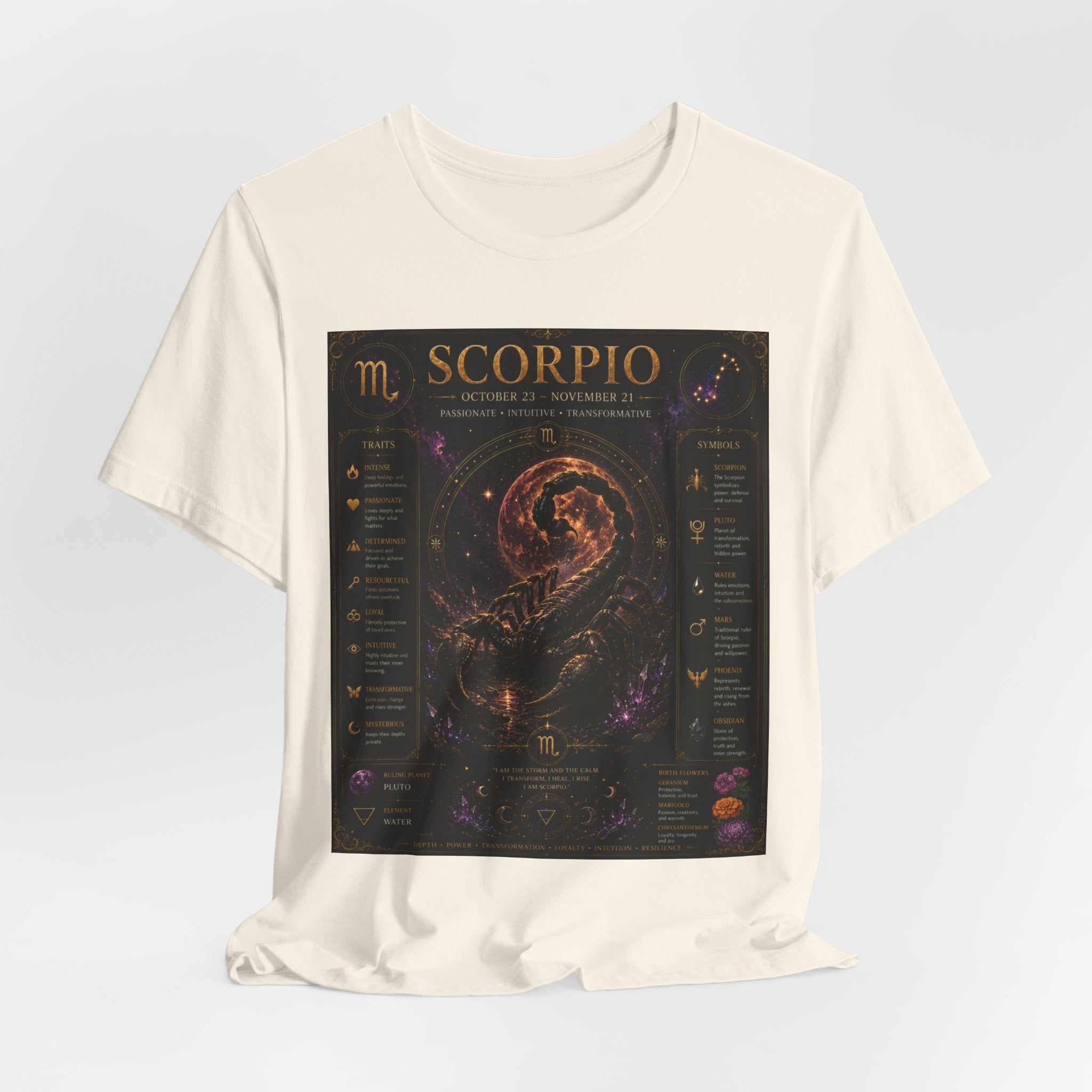 Scorpio Zodiac T-Shirt — Astrology Scorpion Birthdate Traits Tee