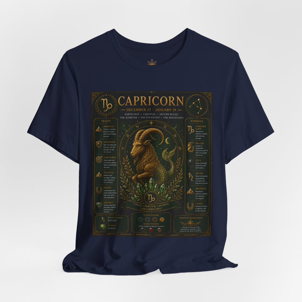 Capricorn Zodiac Tee — Illustrated Birthsign Graphic Shirt