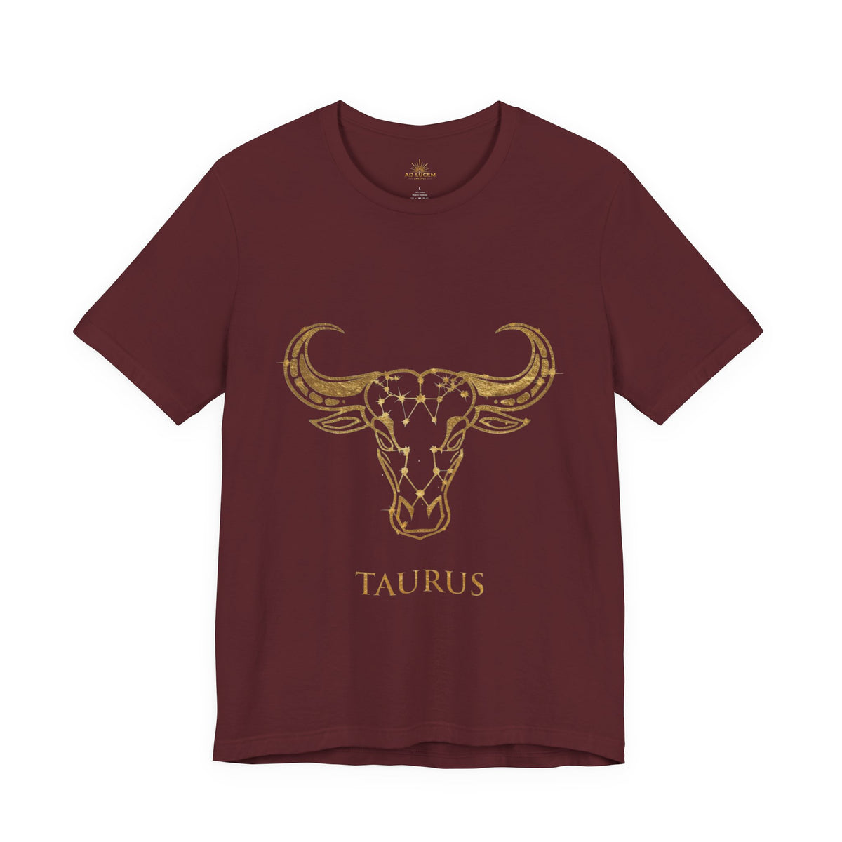 Taurus Zodiac T-Shirt — Gold Bull Skull Astrology Tee