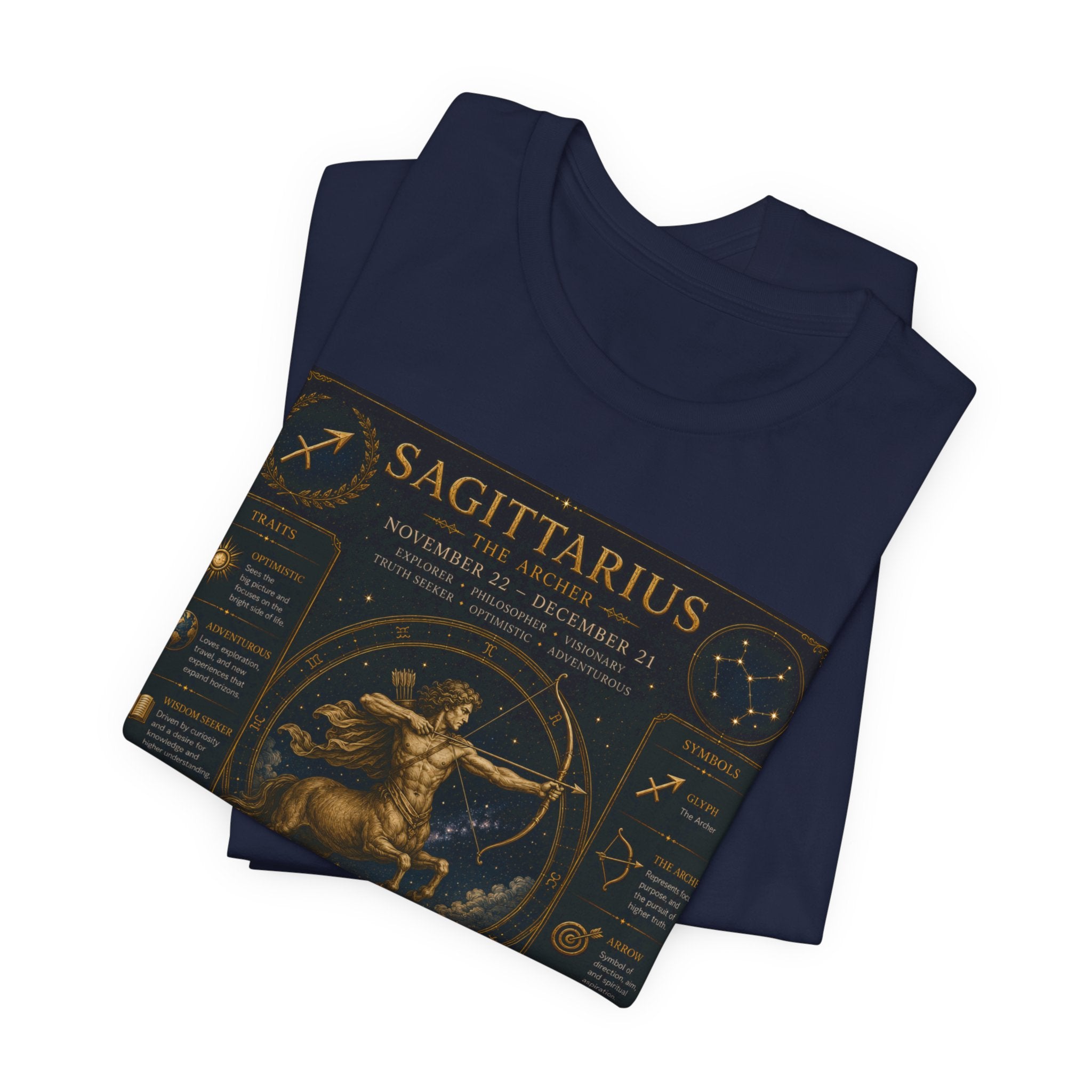 Sagittarius Zodiac Chart T‑Shirt — Astrological Traits & Constellation Tee