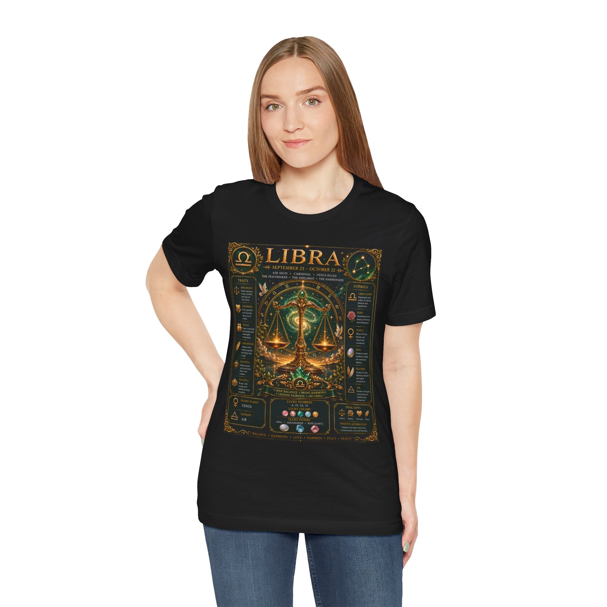 Libra Zodiac Sign T‑Shirt — Astrology Traits & Horoscope Design