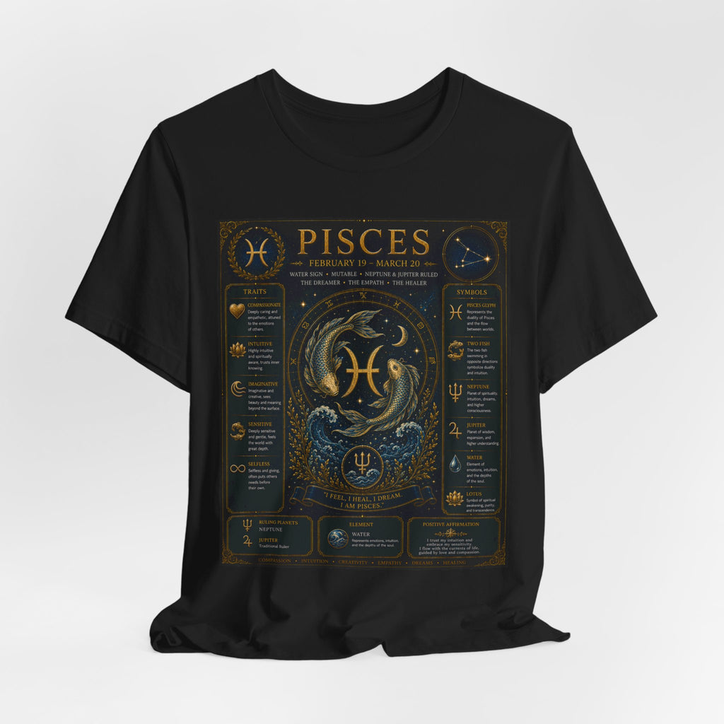 Pisces Zodiac T-Shirt — Pisces Traits Poster Tee | Astrology Gift