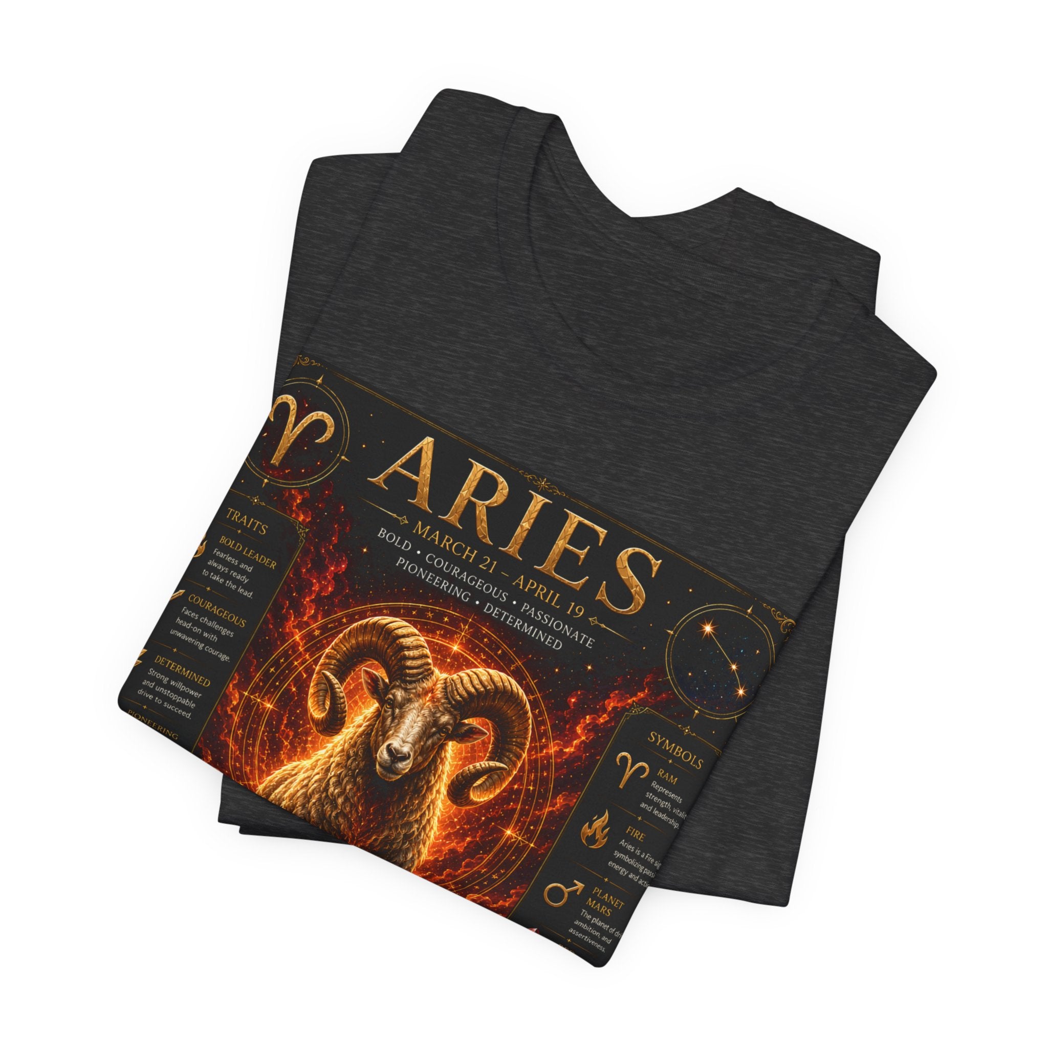 Aries Zodiac Tee — Fiery Ram Horoscope T-Shirt (Aries traits & dates)