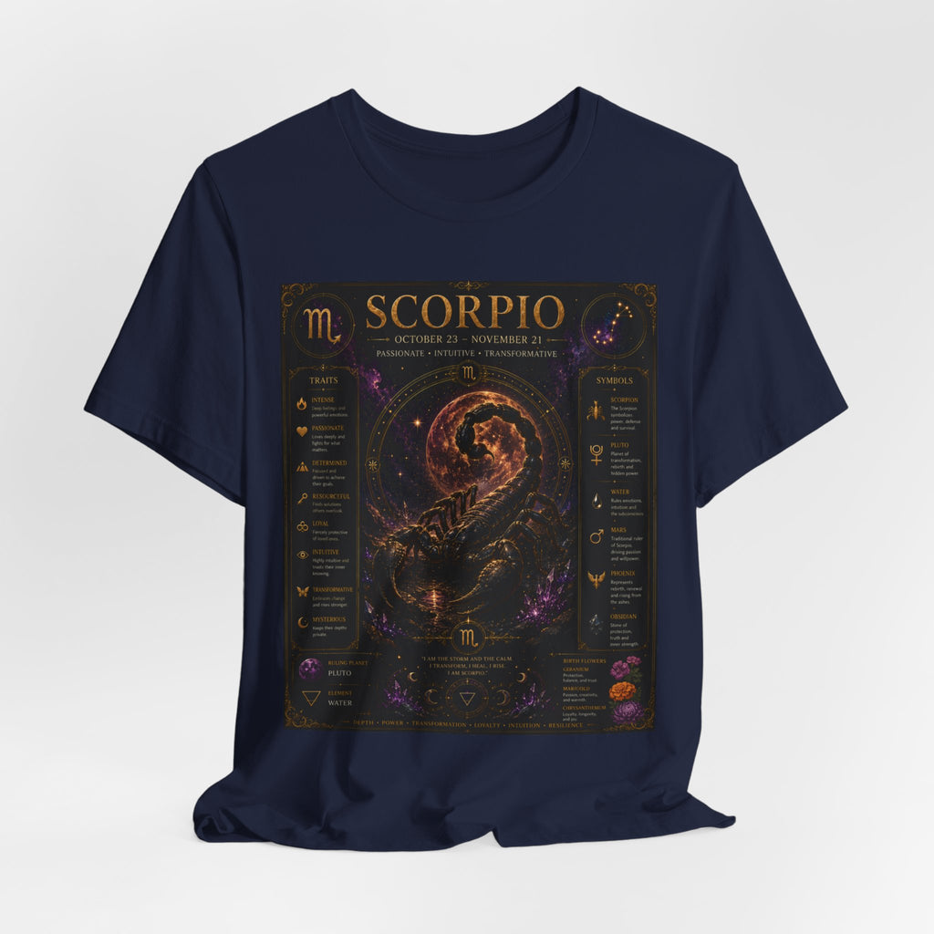 Scorpio Zodiac T-Shirt — Astrology Scorpion Birthdate Traits Tee