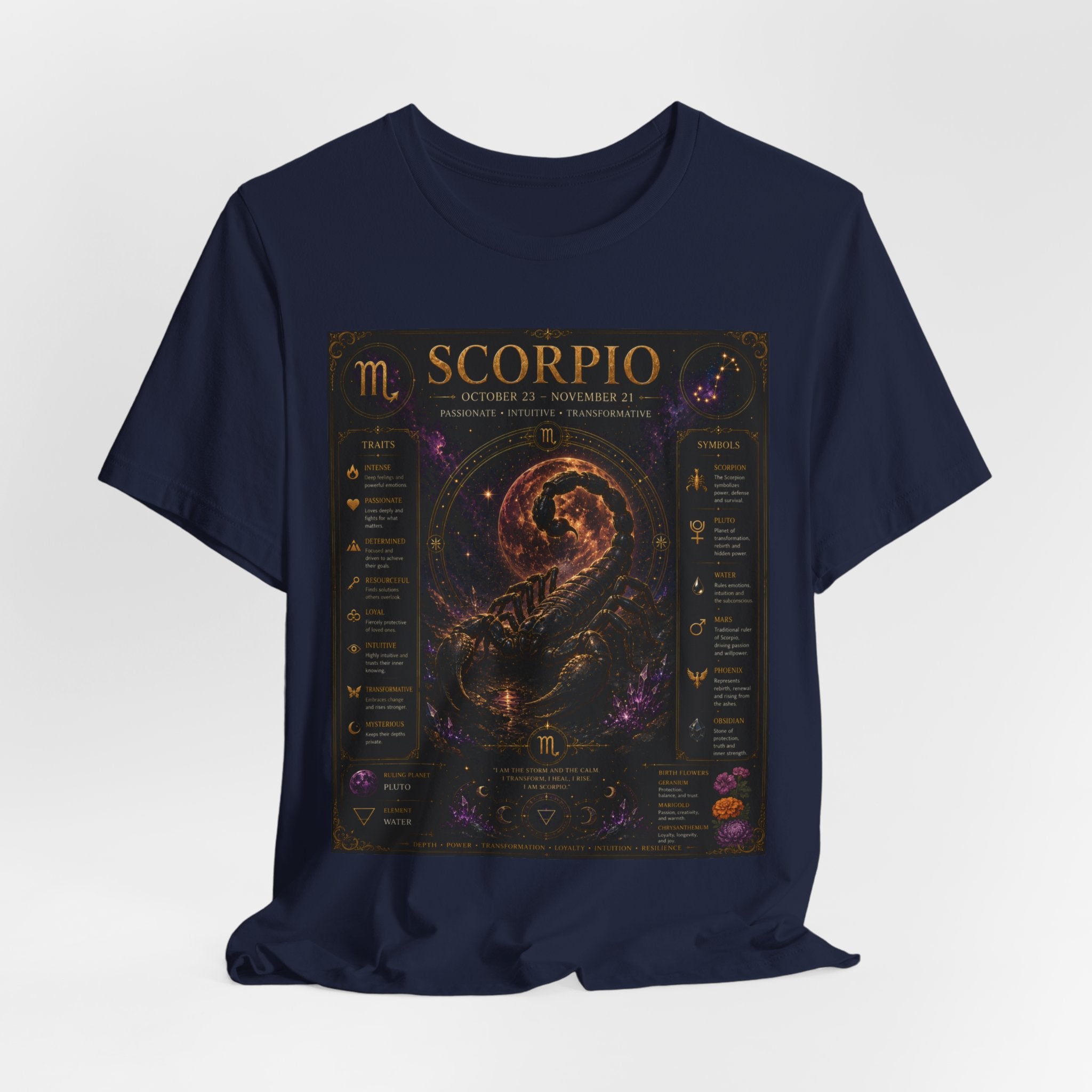 Scorpio Zodiac T-Shirt — Astrology Scorpion Birthdate Traits Tee