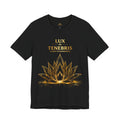 Lux in Tenebris Tee — Golden Lotus 'Light in Darkness' Graphic T‑Shirt