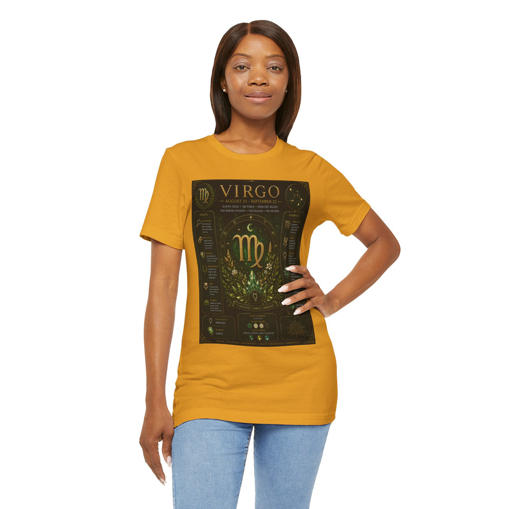Virgo Zodiac T‑Shirt — Gold Astrology Sign Tee