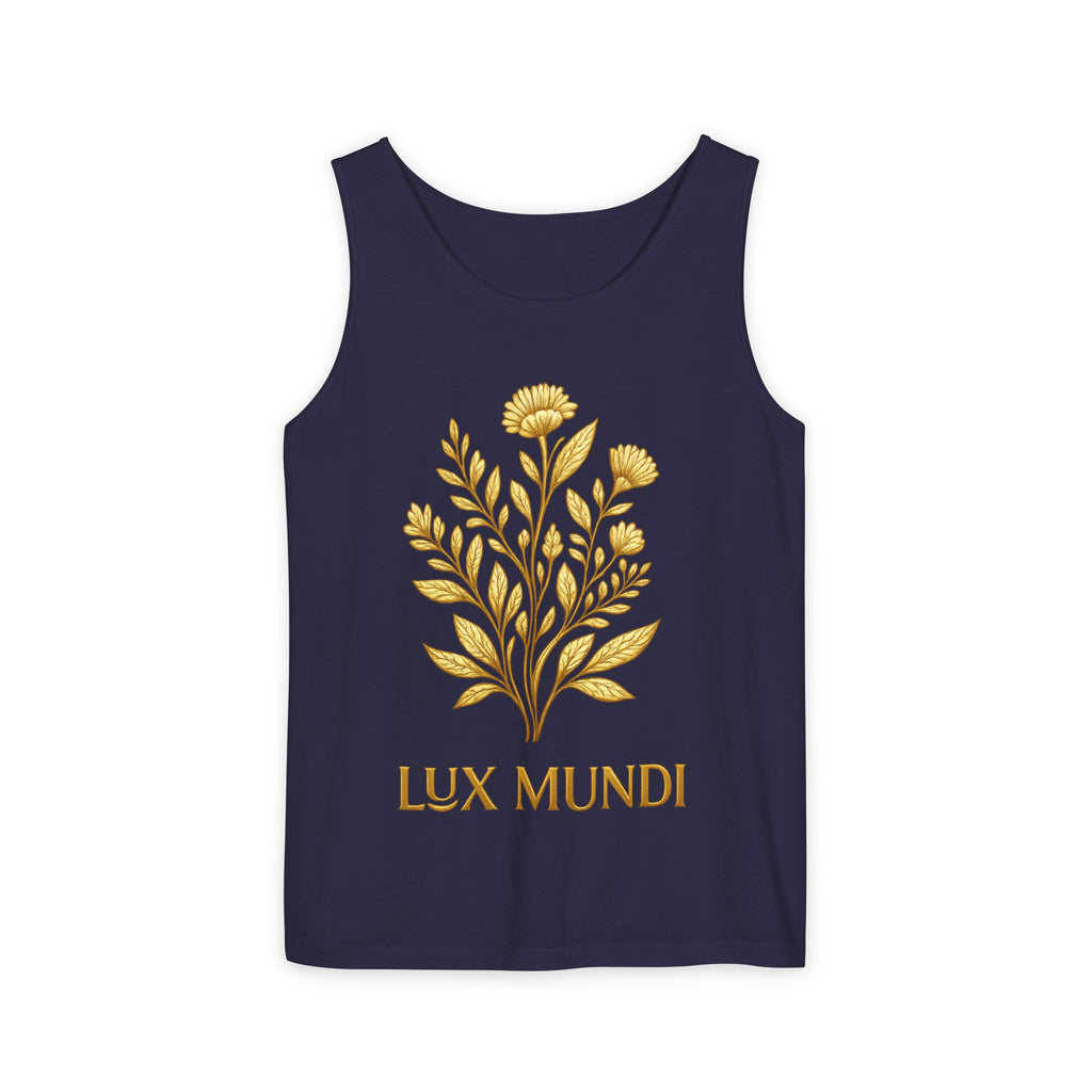 Lux Mundi Gold Floral Tank Top
