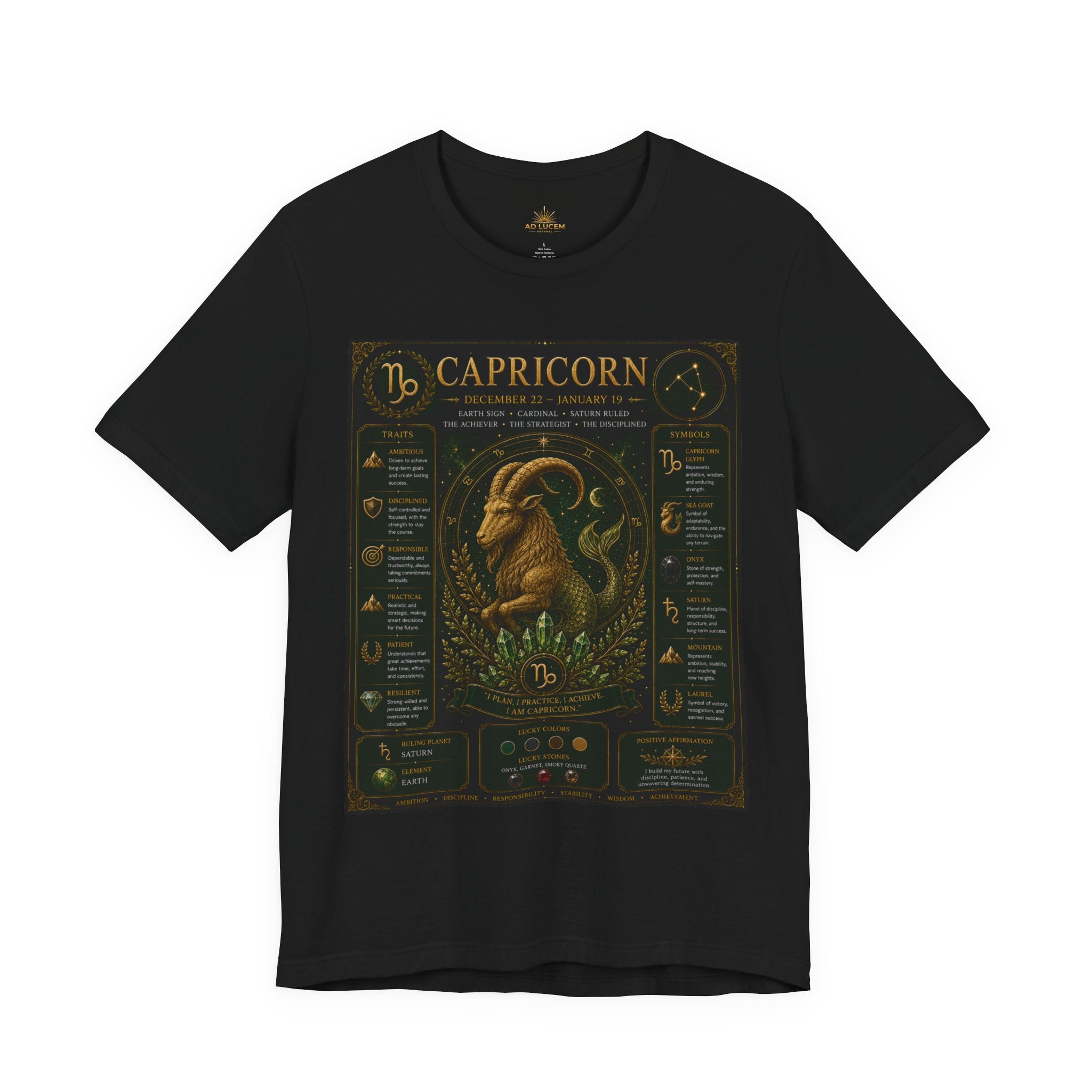 Capricorn Zodiac Tee — Illustrated Birthsign Graphic Shirt