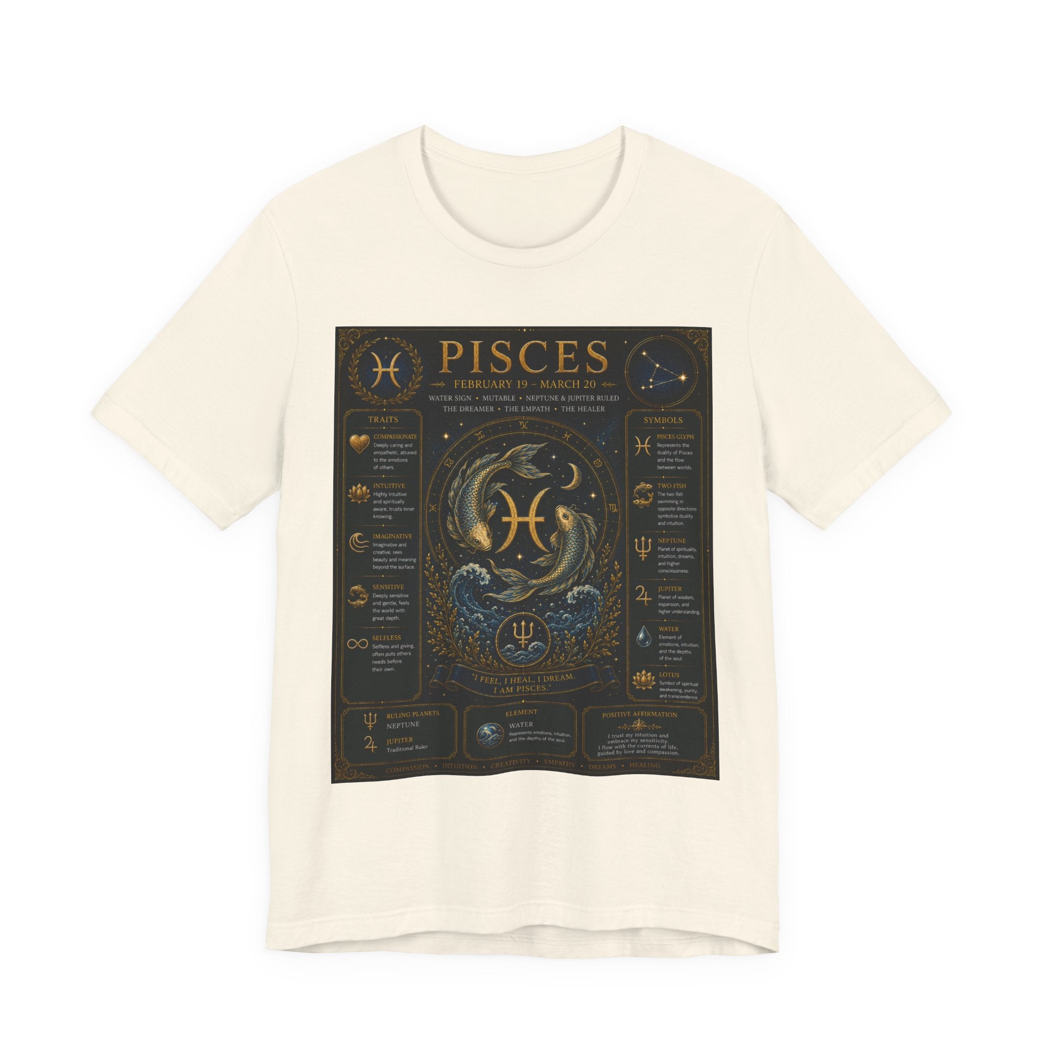 Pisces Zodiac T-Shirt — Pisces Traits Poster Tee | Astrology Gift